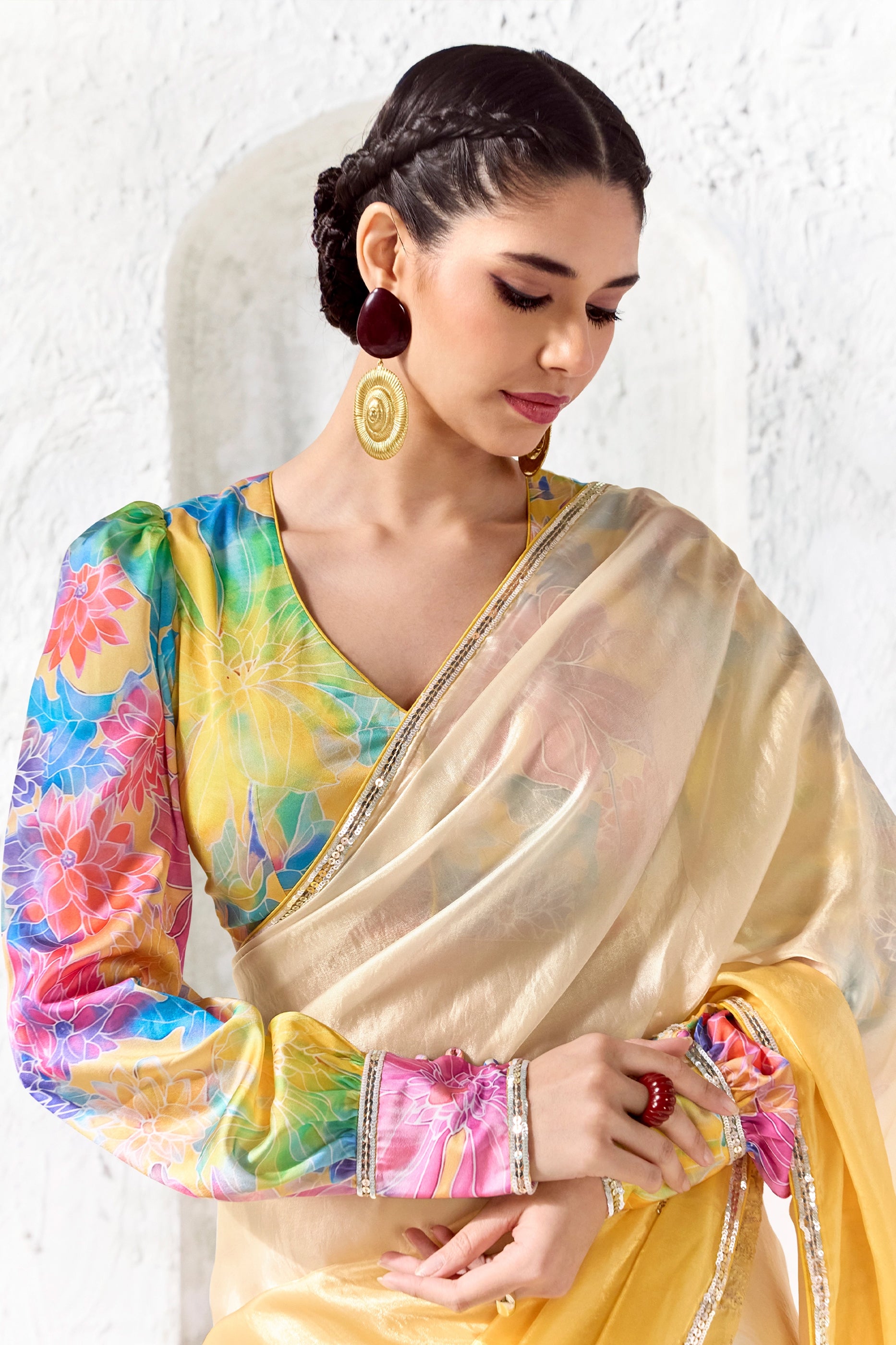 2-Tone Yellow Embroidered Tissue Silk Saree-SAR13144_2_SareeButa.com
