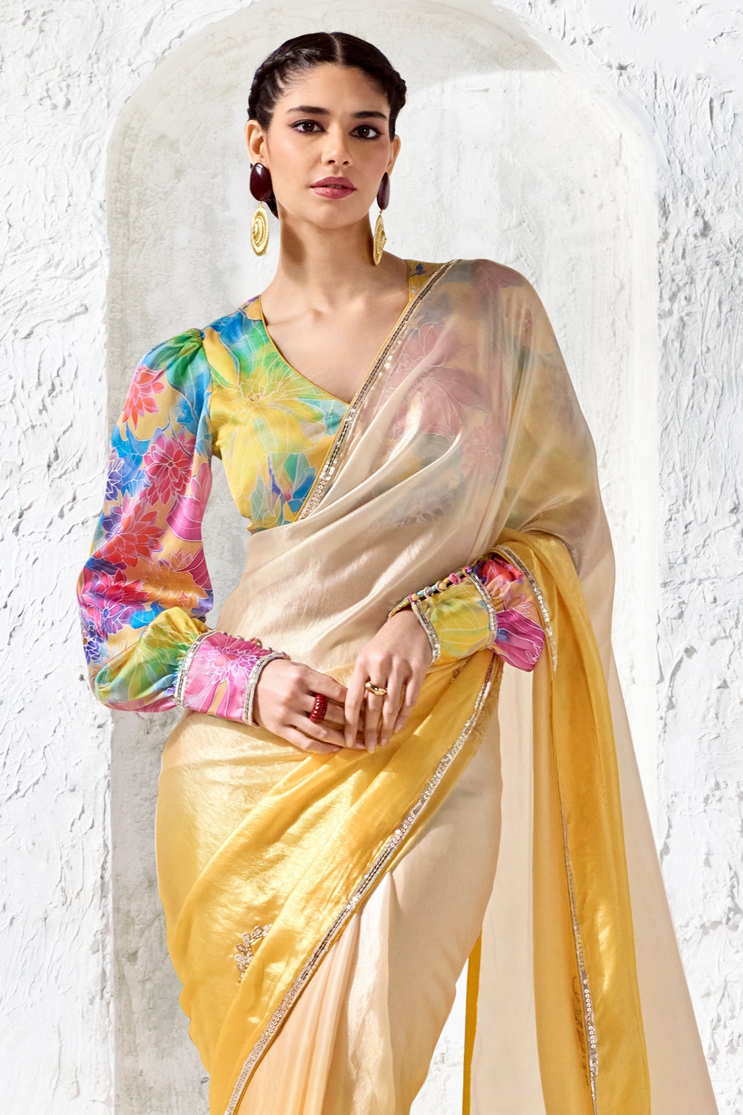 2-Tone Yellow Embroidered Tissue Silk Saree-SAR13144_3_SareeButa.com