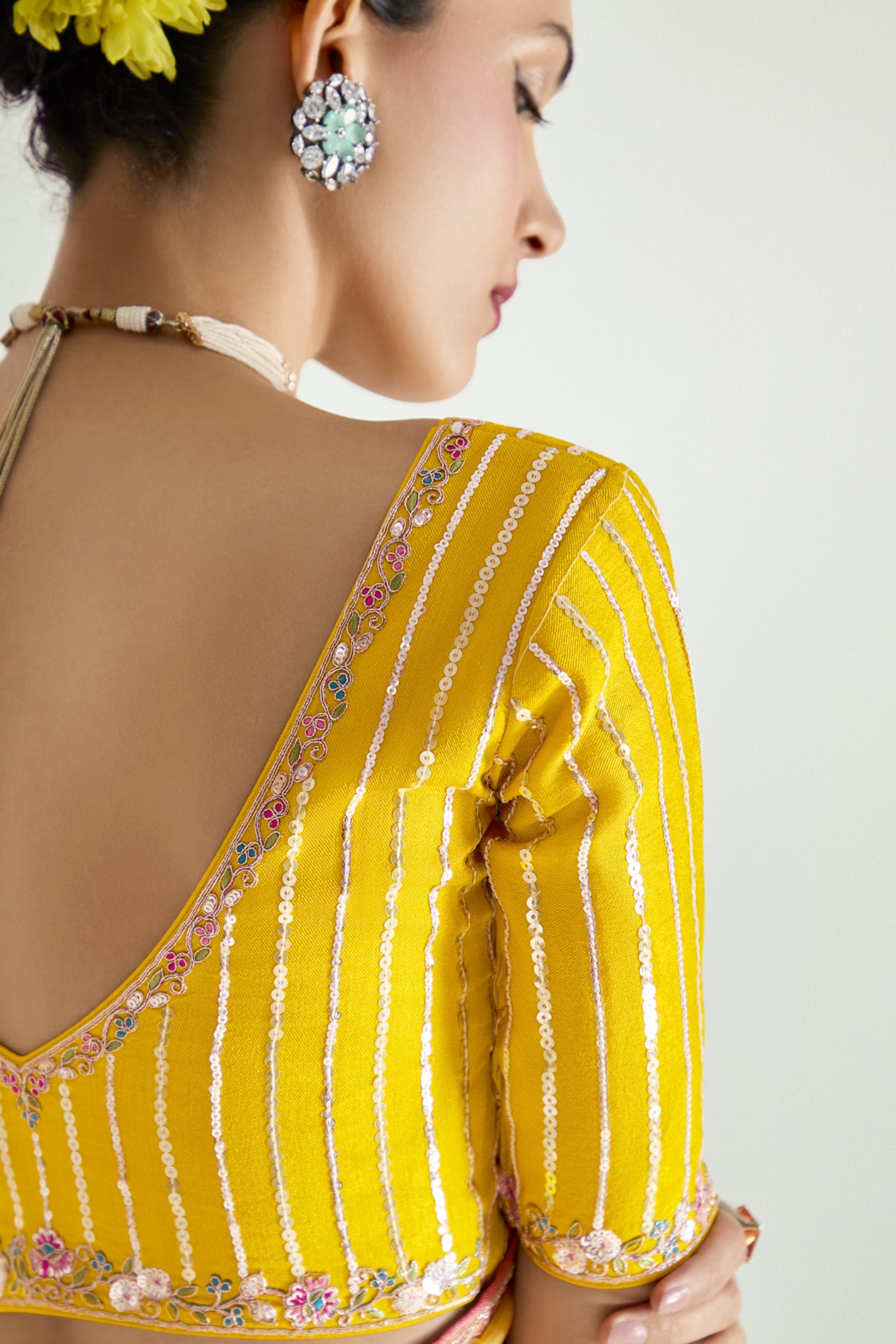 2-Tone Yellow Organza Tissue Saree-ZB134898_3_SareeButa.com