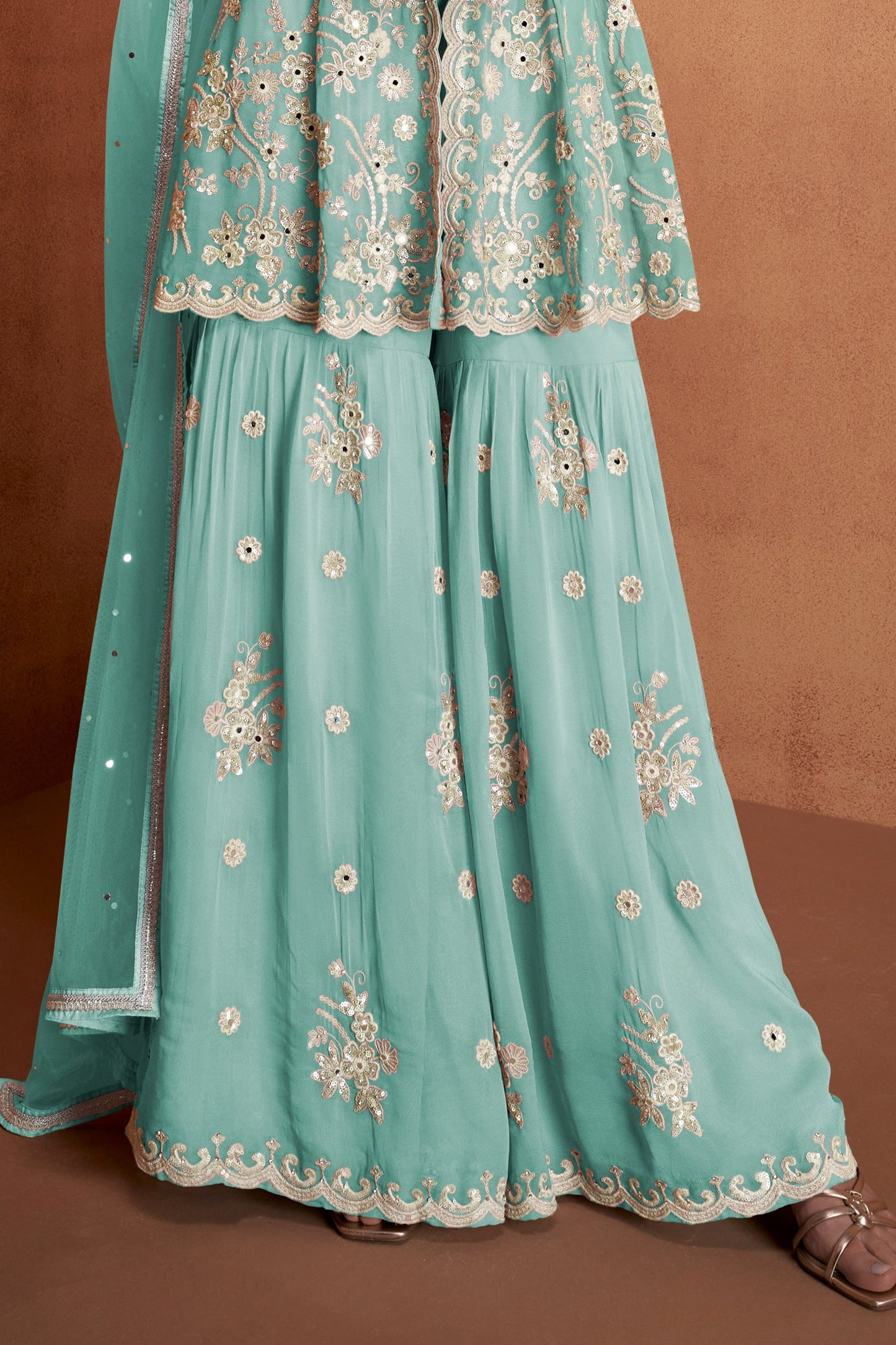 Aqua Blue Readymade Georgette Sharara Suit-SAR12139_4_SareeButa.com