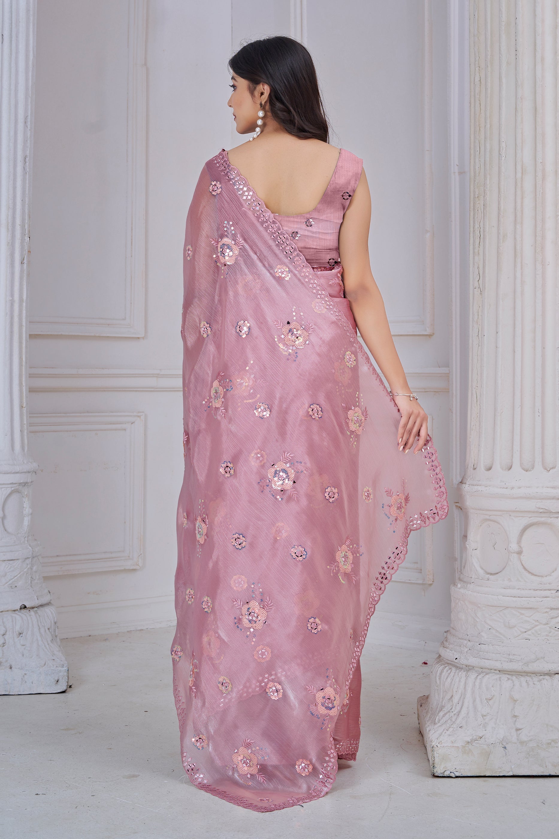 Baby Pink Embroidered Organza Saree-SAR10753_4_SareeButa.com