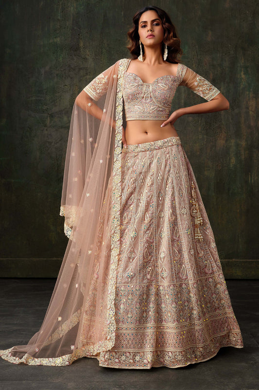 Baby Pink Embroidered Semi-Stitched Net Lehenga-SAR10338_1_SareeButa.com