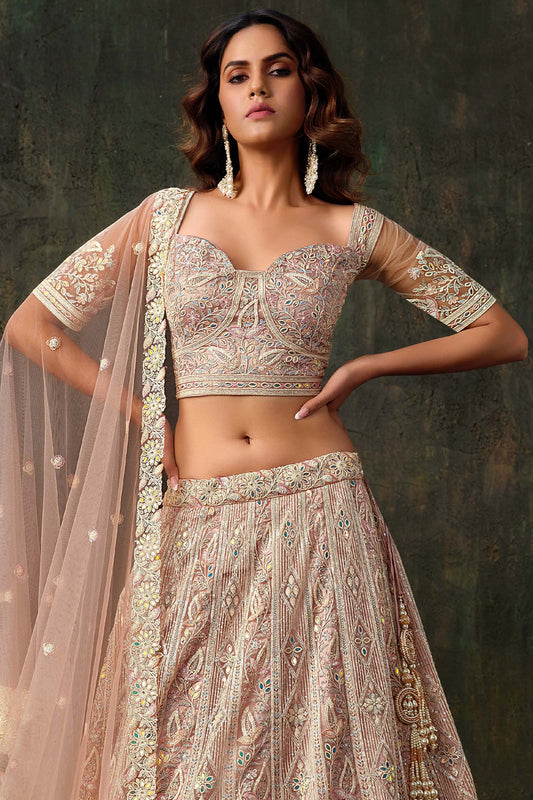 Baby Pink Embroidered Semi-Stitched Net Lehenga-SAR10338_2_SareeButa.com