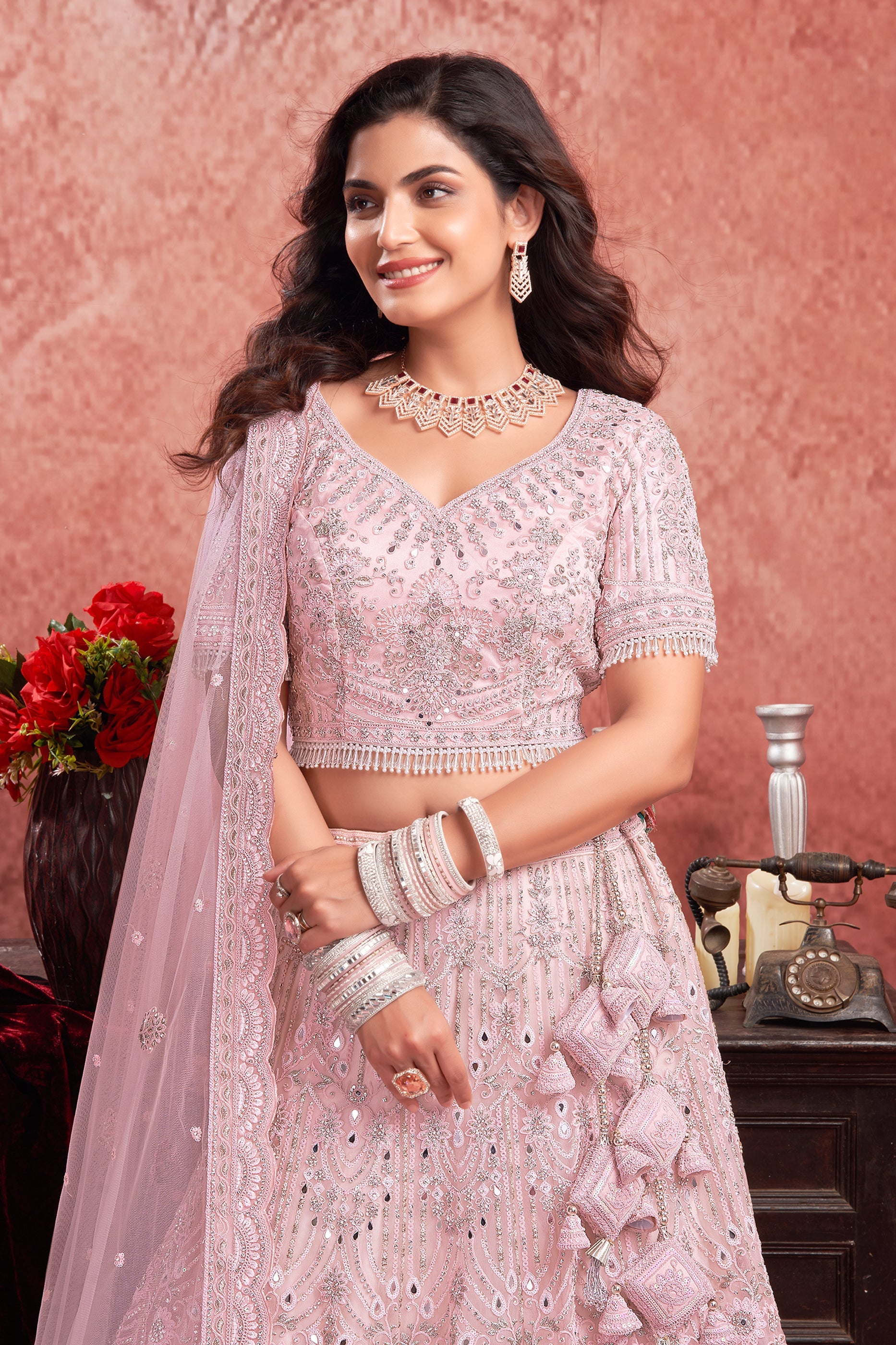 Baby Pink Readymade Embroidered Net Lehenga-SAR10714_2_SareeButa.com