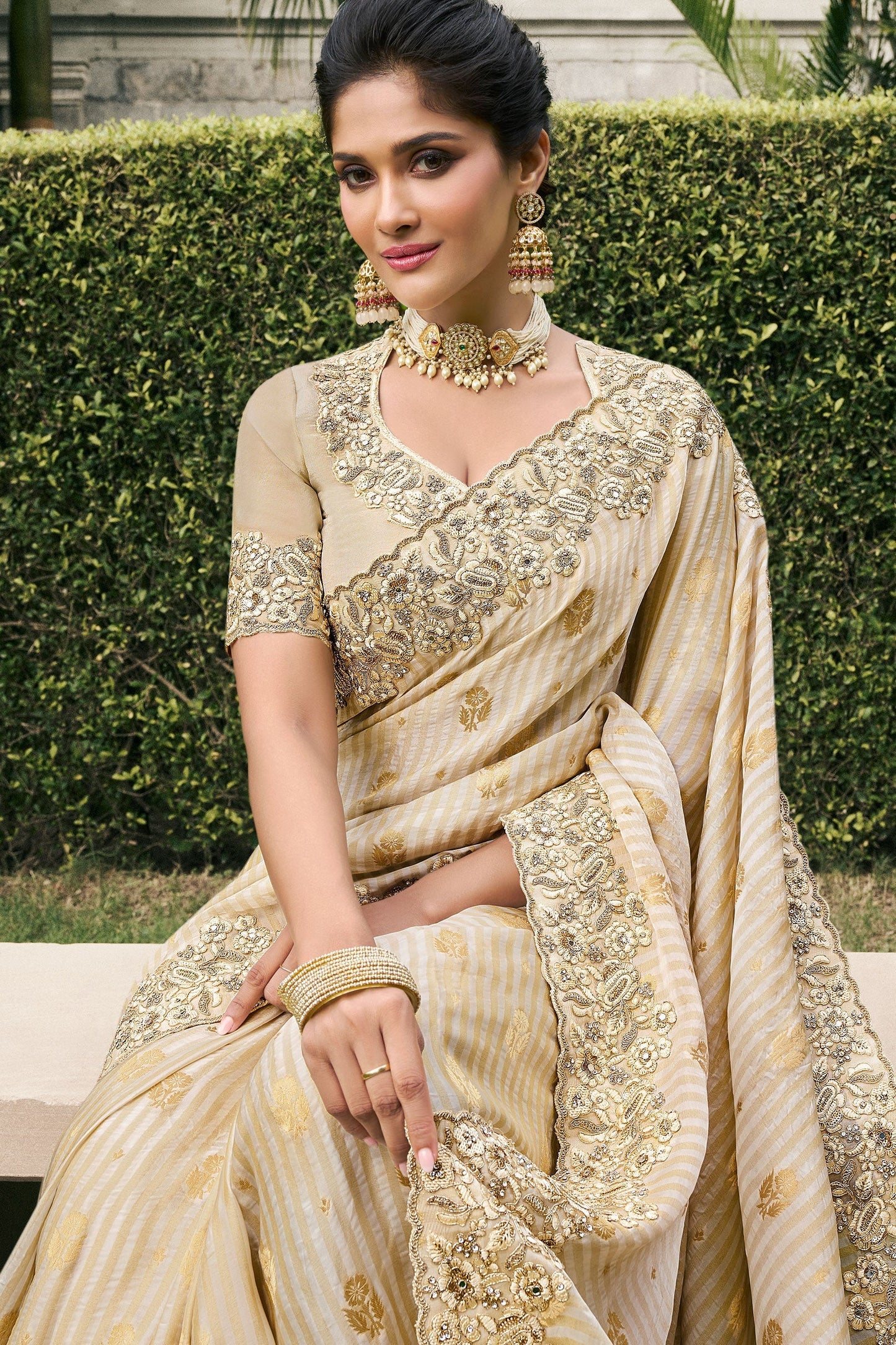 Beige Heavy Work Pure Tissue Silk Saree-ZB133299_2_SareeButa.com