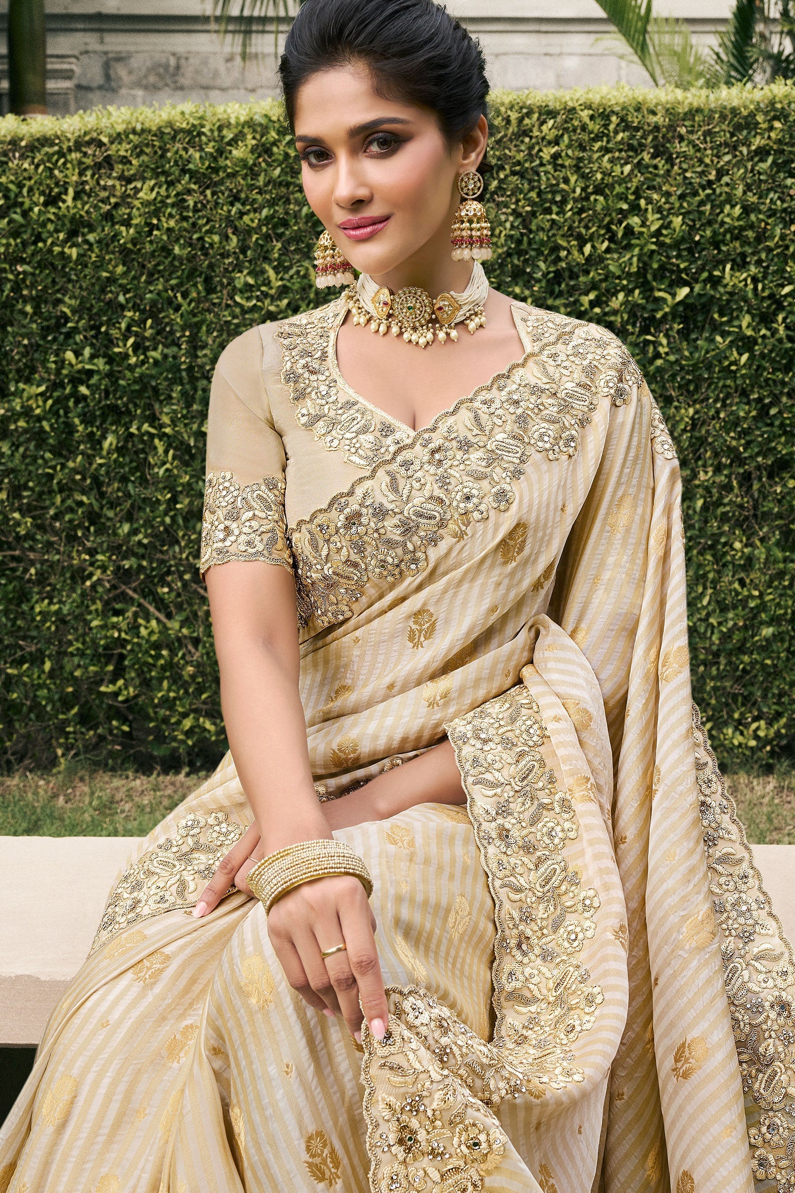 Beige Heavy Work Pure Tissue Silk Saree-ZB133299_2_SareeButa.com