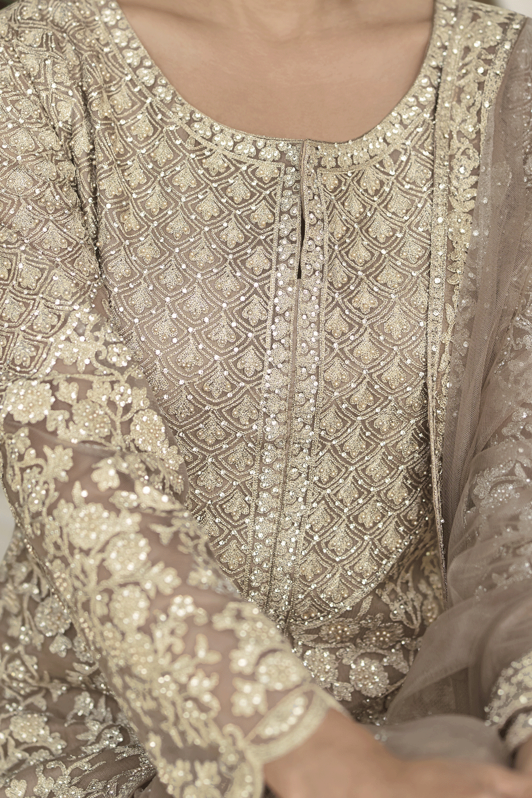 Beige Readymade Heavy Work Georgette Sharara Suit-SS855_4_SareeButa.com