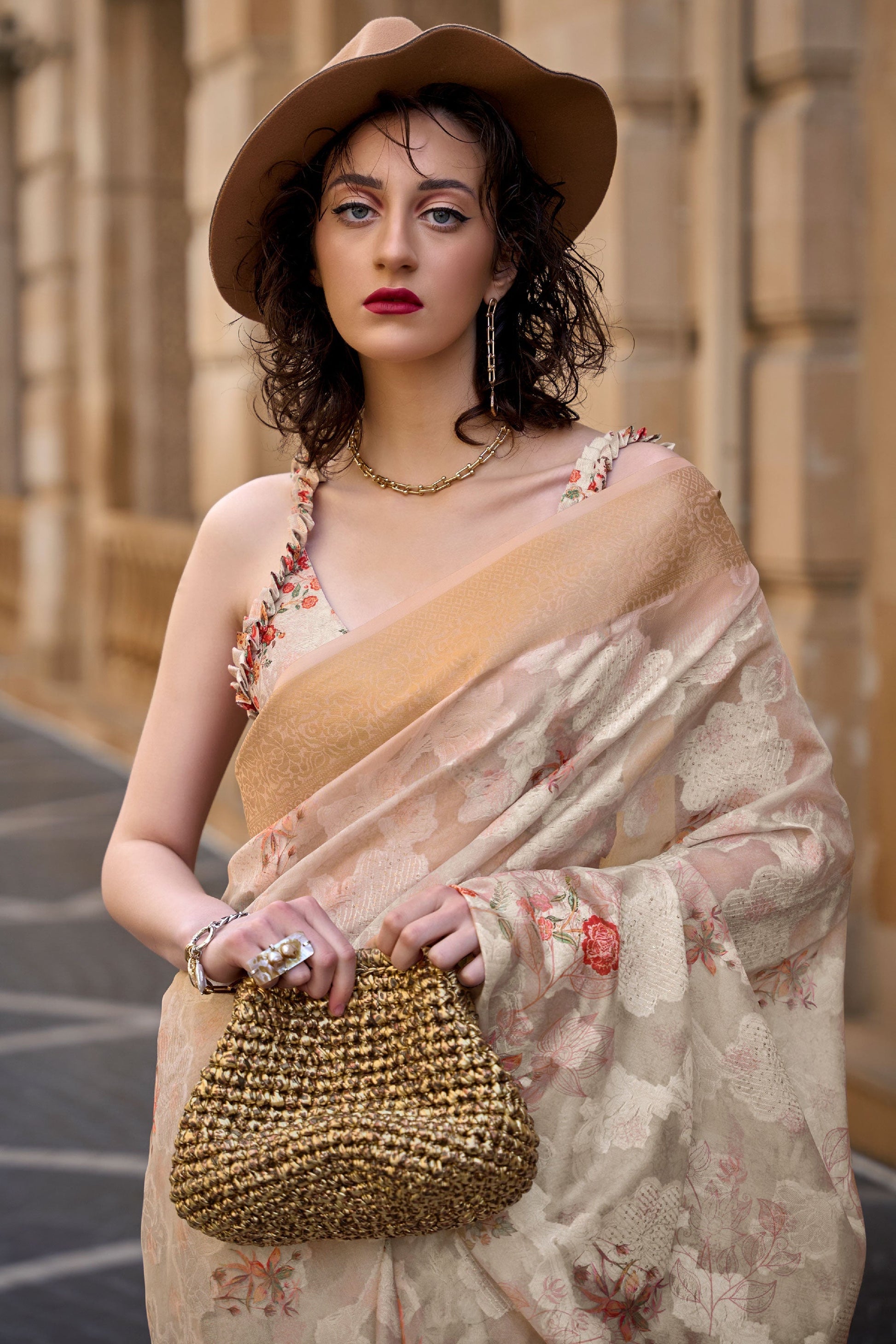 beige-sequined-brasso-saree-zb140545_2_SareeButa.com