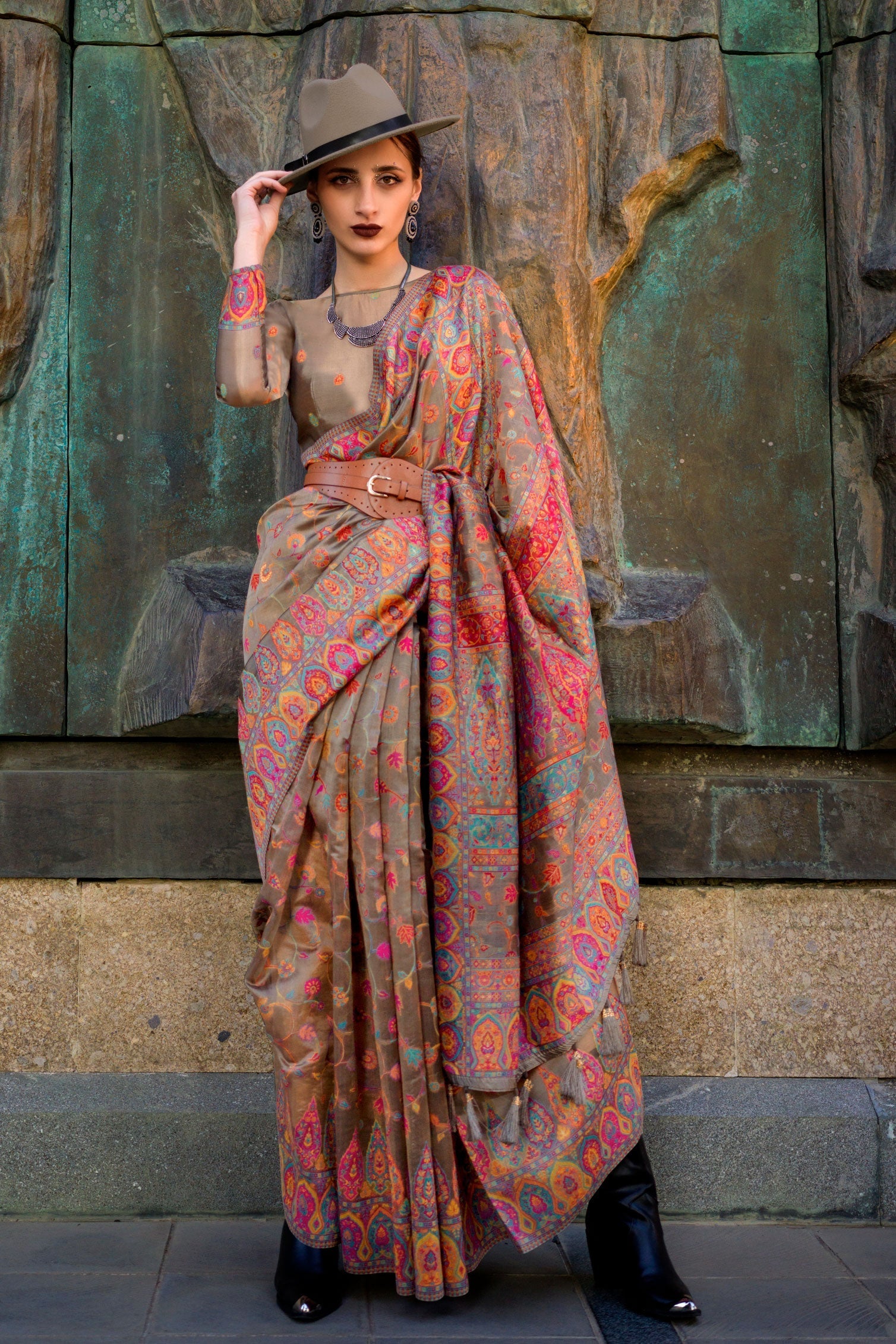 beige-woven-jamewar-kashmiri-organza-saree-zb130818_1_SareeButa.com