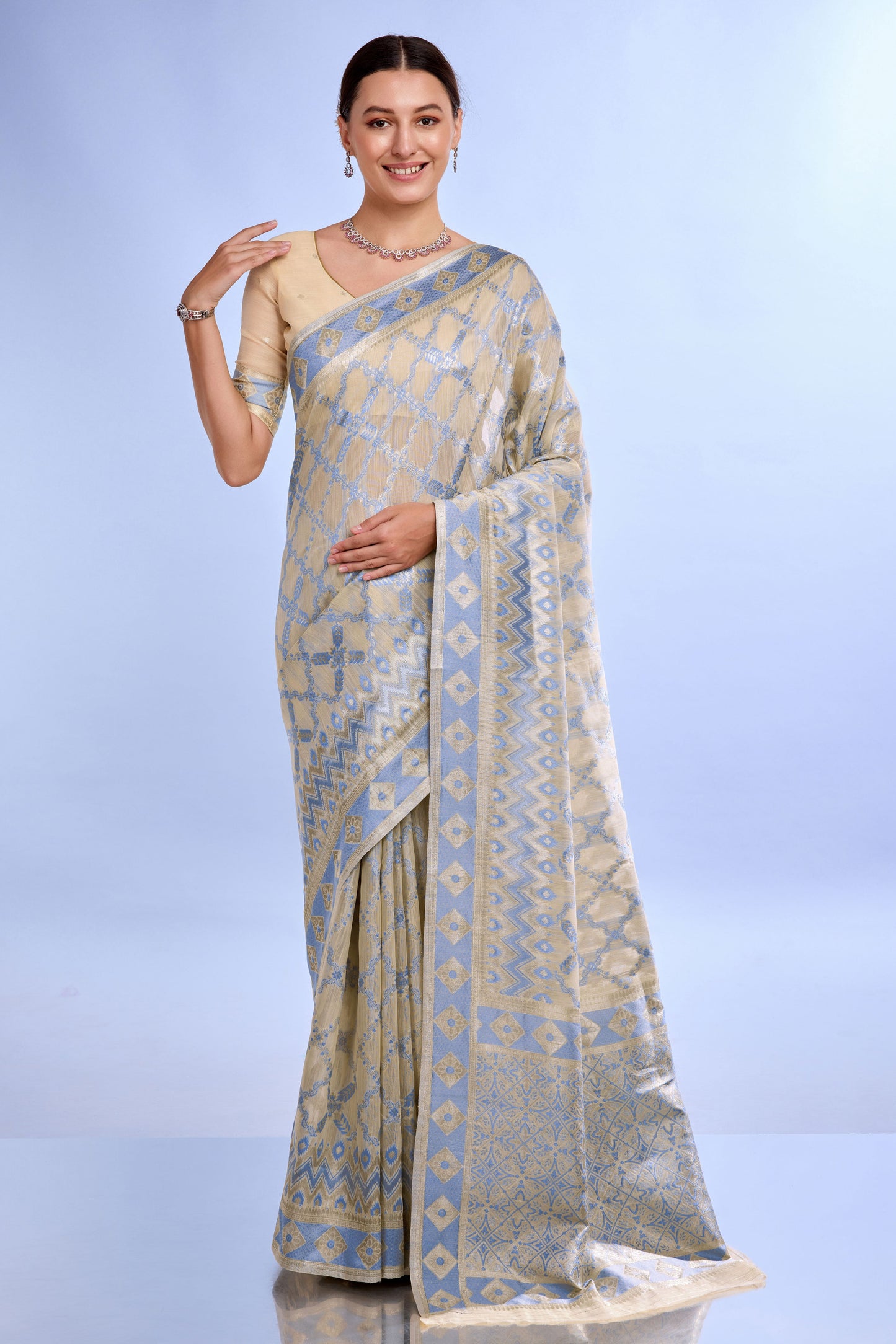 beige-woven-linen-saree-zb132200_1_SareeButa.com