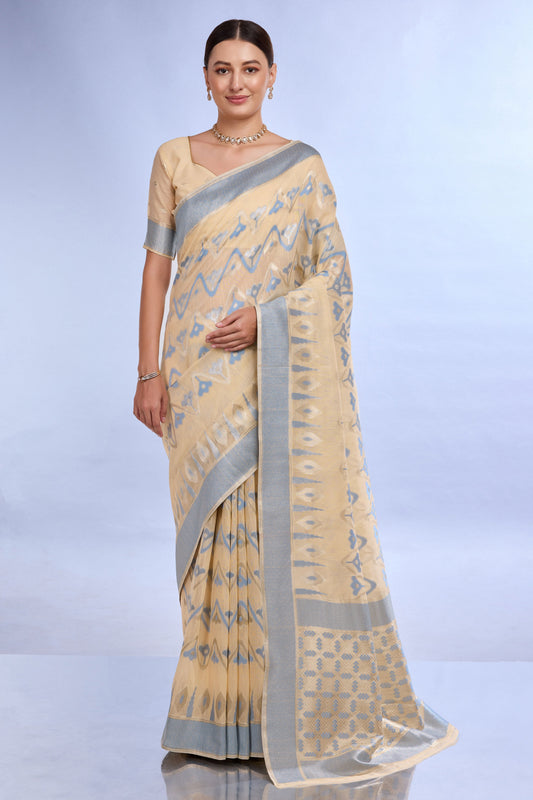beige-woven-linen-saree-zb132213_1_SareeButa.com