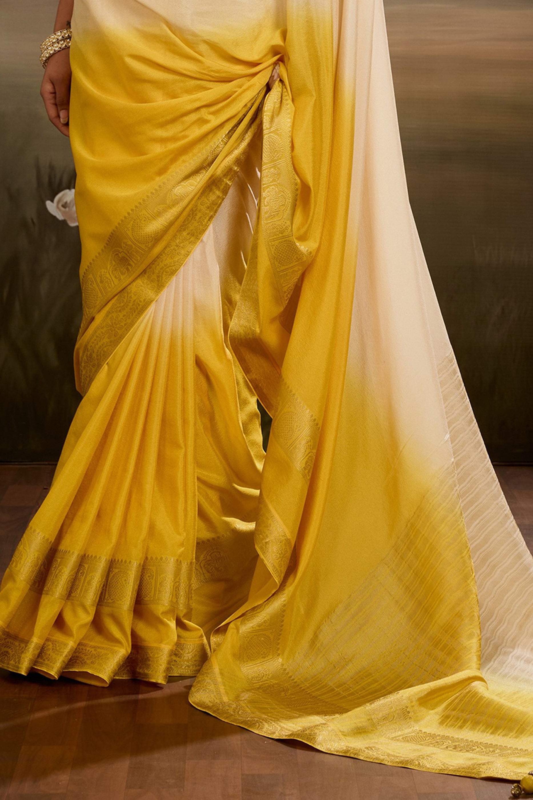 Beige And Yellow Ombre Chiffon Saree-SAR12571_5_SareeButa.com