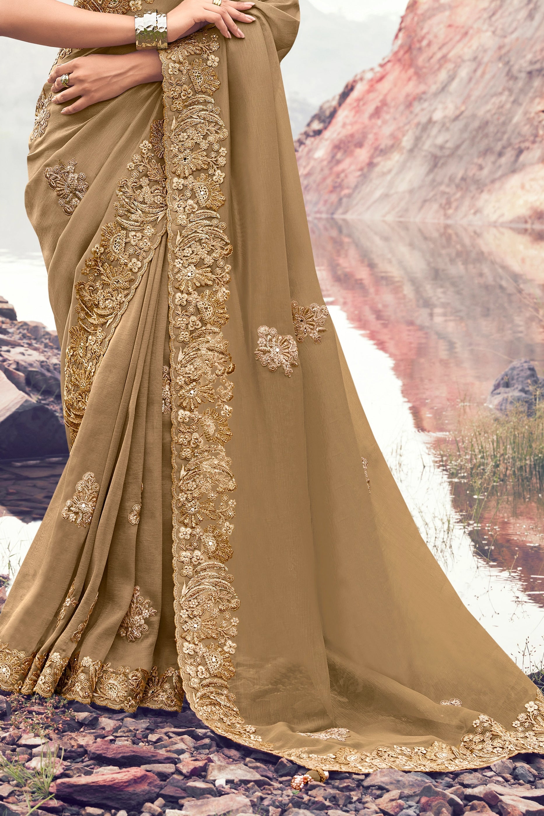Beige Embroidered Banarasi Silk saree-SAR11013_5_SareeButa.com