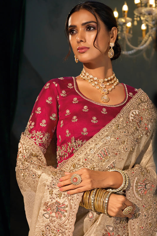 Beige Embroidered Kanjivaram Silk Saree-SAR13263_2_SareeButa.com