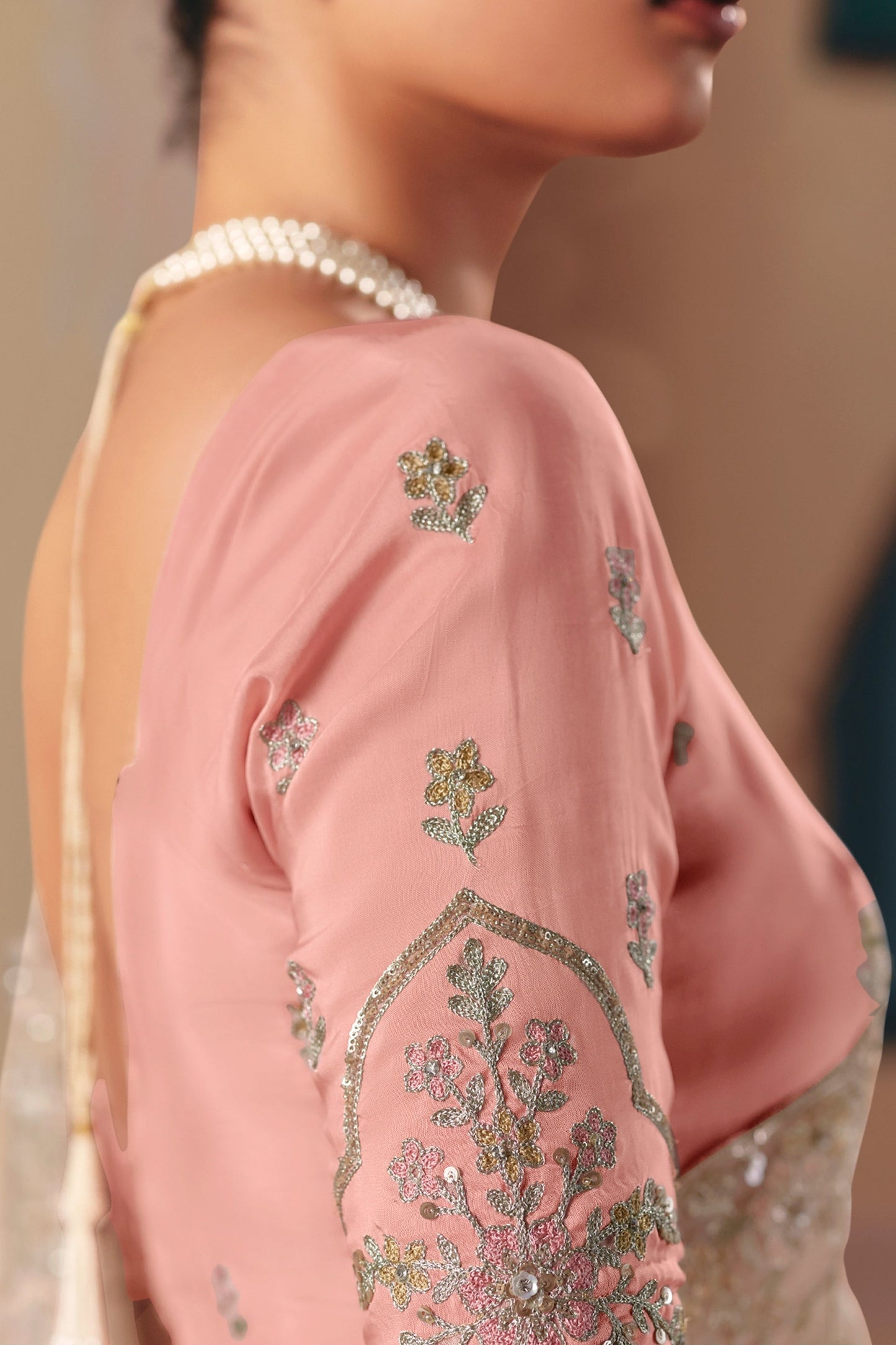 Beige Embroidered Organza Saree-SAR10553_4_SareeButa.com