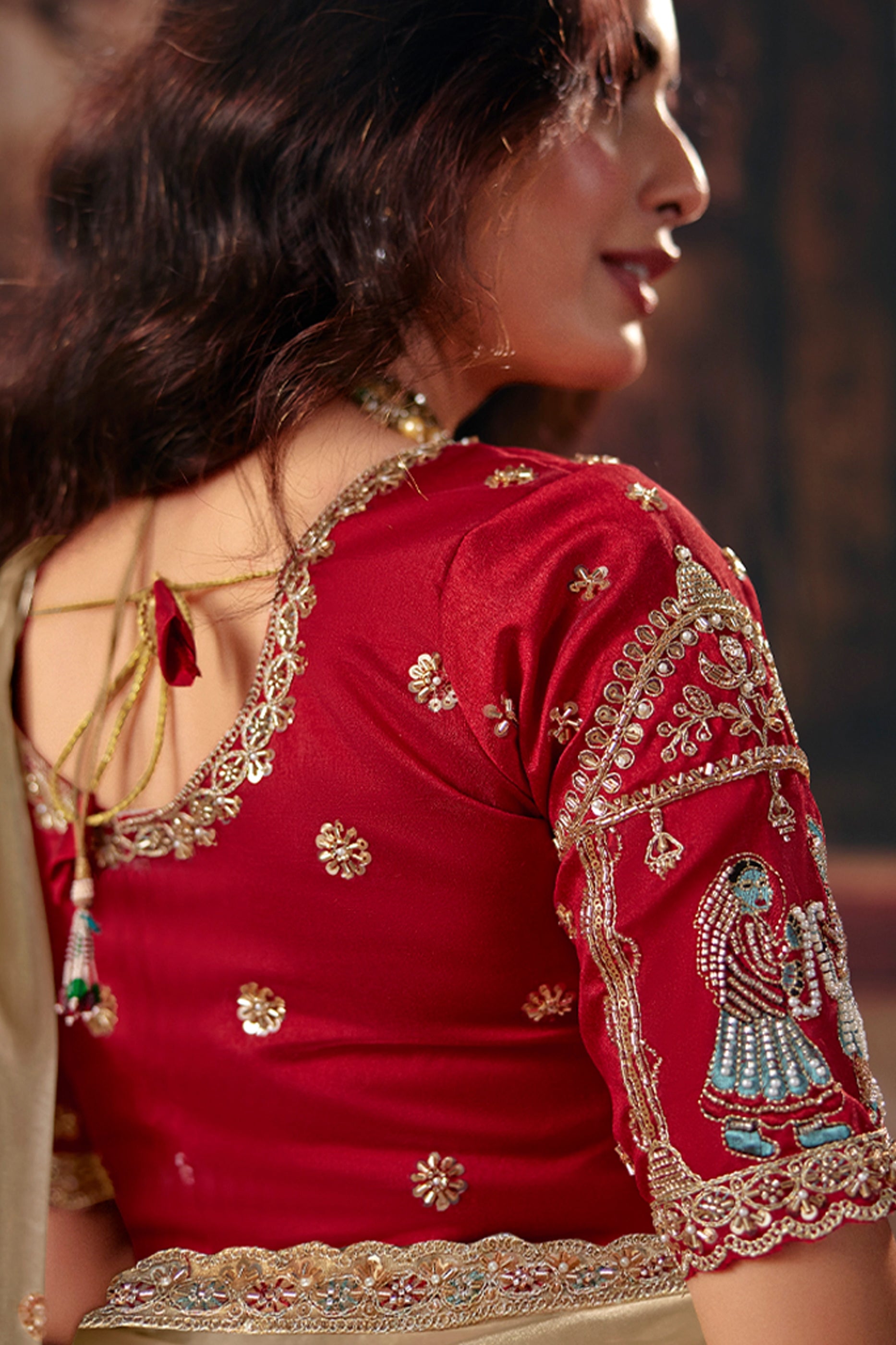 Beige Embroidered Organza Saree-SAR13202_3_SareeButa.com