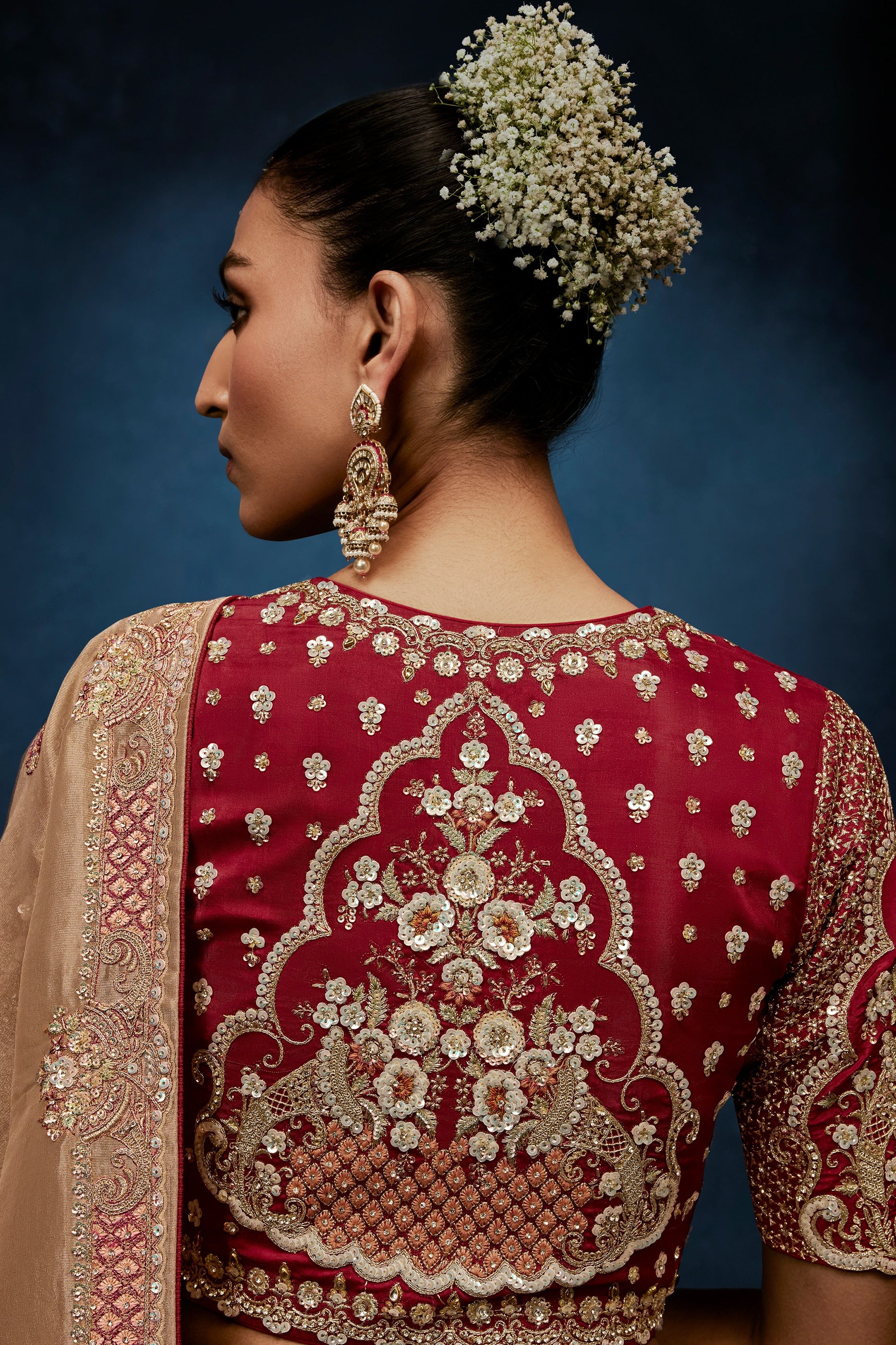 Beige Embroidered Organza Silk Saree-SAR12605_3_SareeButa.com
