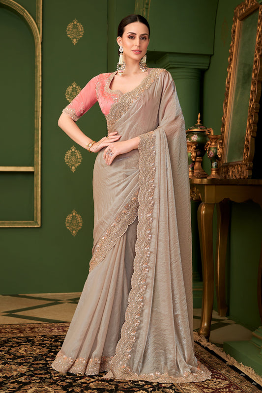 Beige Embroidered Satin Georgette Saree-SAR10969_1_SareeButa.com