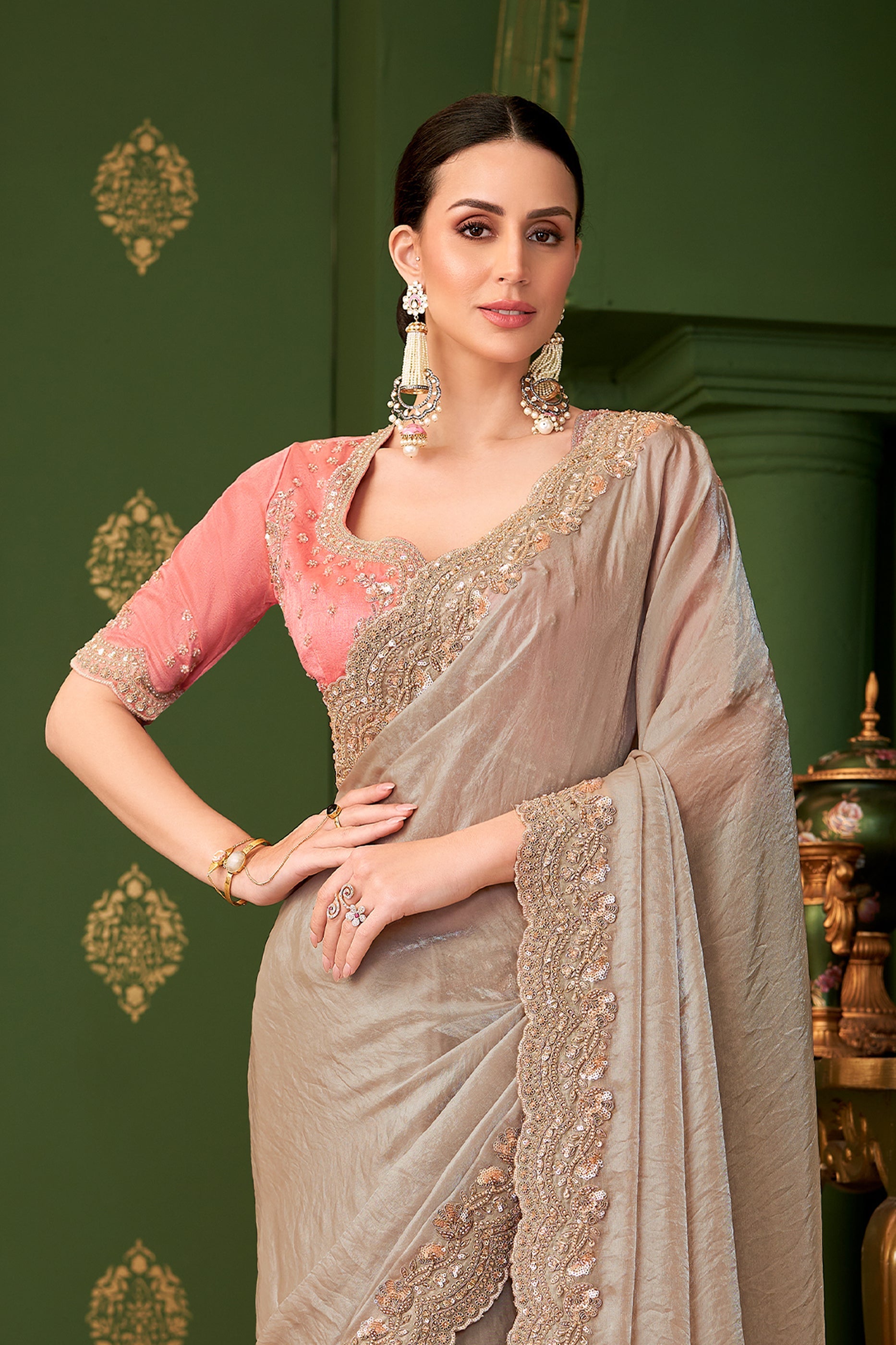 Beige Embroidered Satin Georgette Saree-SAR10969_4_SareeButa.com