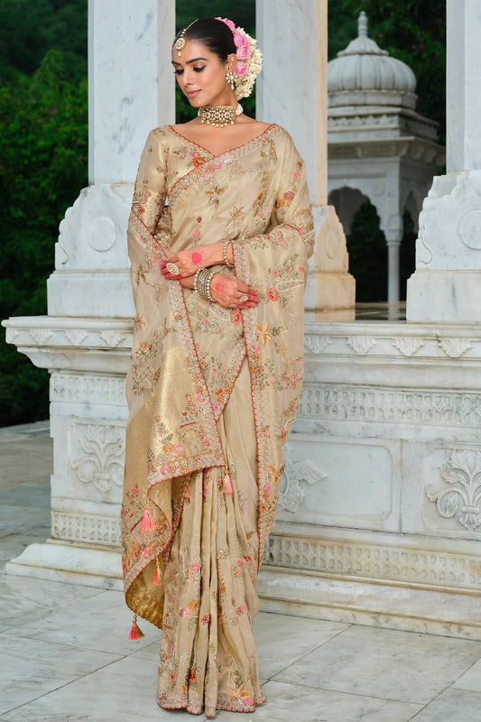 Beige Embroidered Silk Saree-SAR11383_1_SareeButa.com