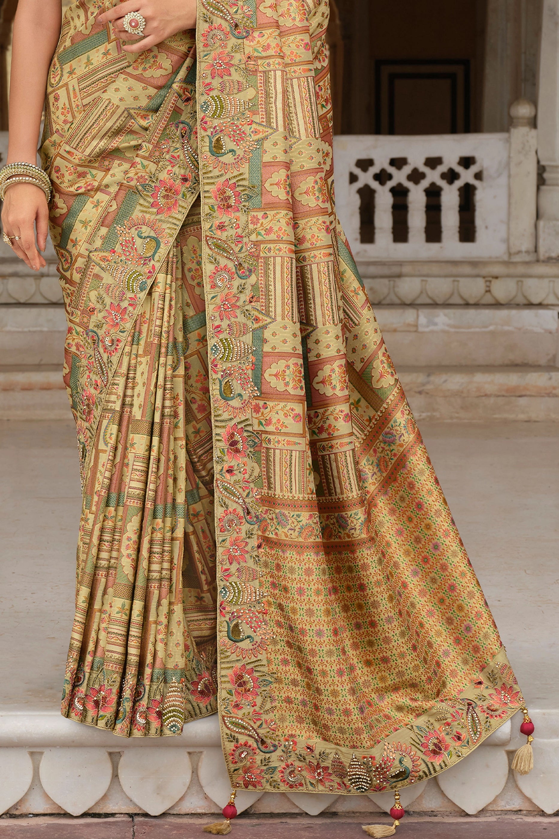 Beige Embroidered Silk Saree-SAR11391_5_SareeButa.com