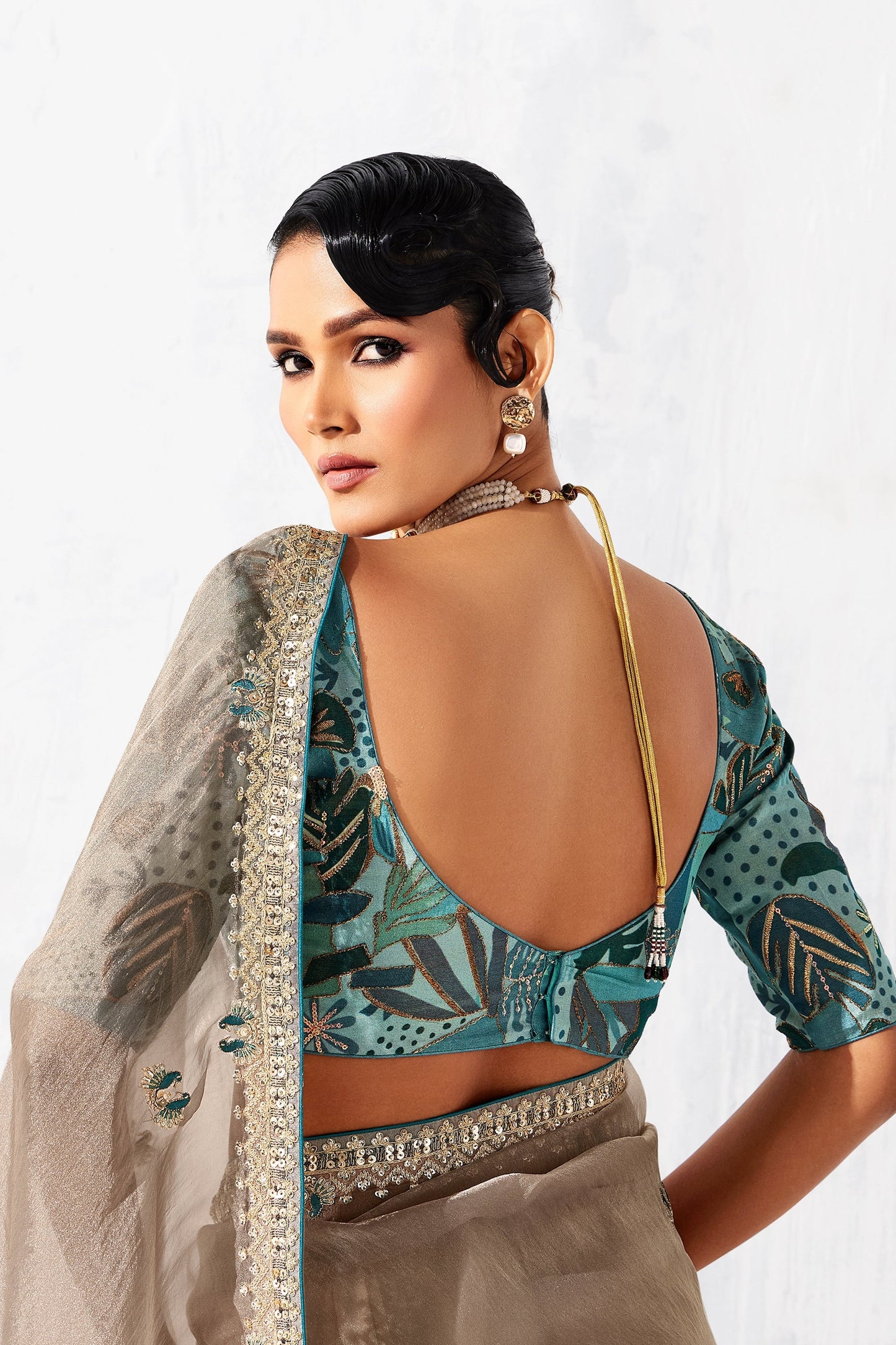 Beige Embroidered Tissue Organza Saree-SAR10563_3_SareeButa.com