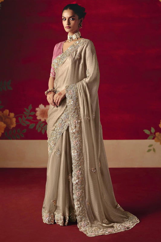 Beige Embroidered Tissue Silk Saree-SAR11455_1_SareeButa.com