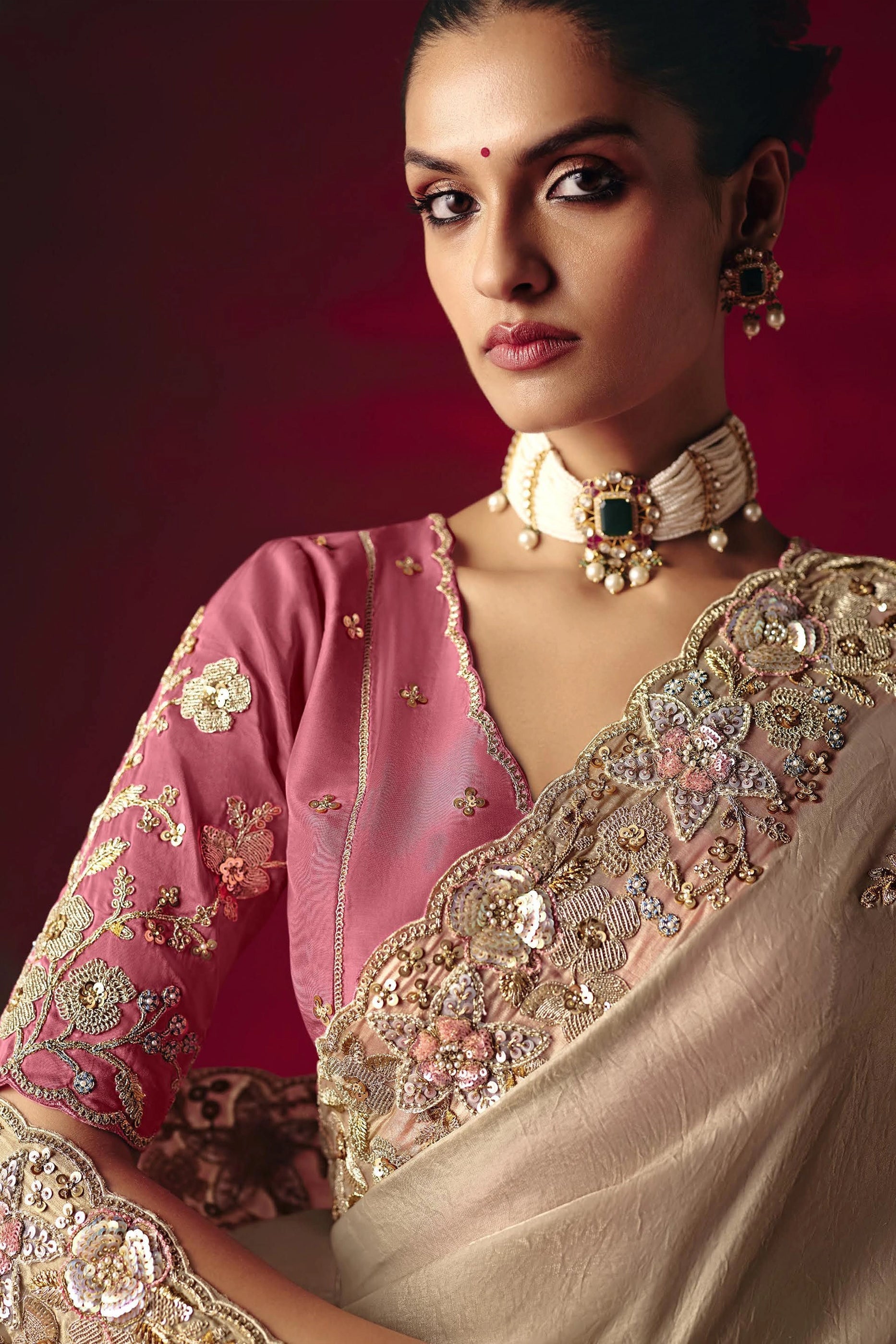 Beige Embroidered Tissue Silk Saree-SAR11455_3_SareeButa.com