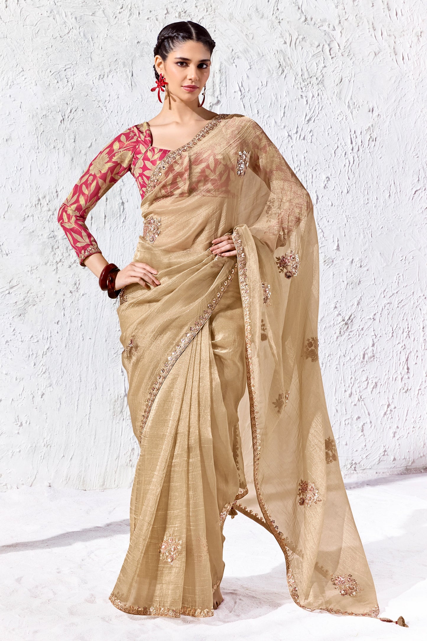 Beige Embroidered Tissue Silk Saree-SAR13146_1_SareeButa.com