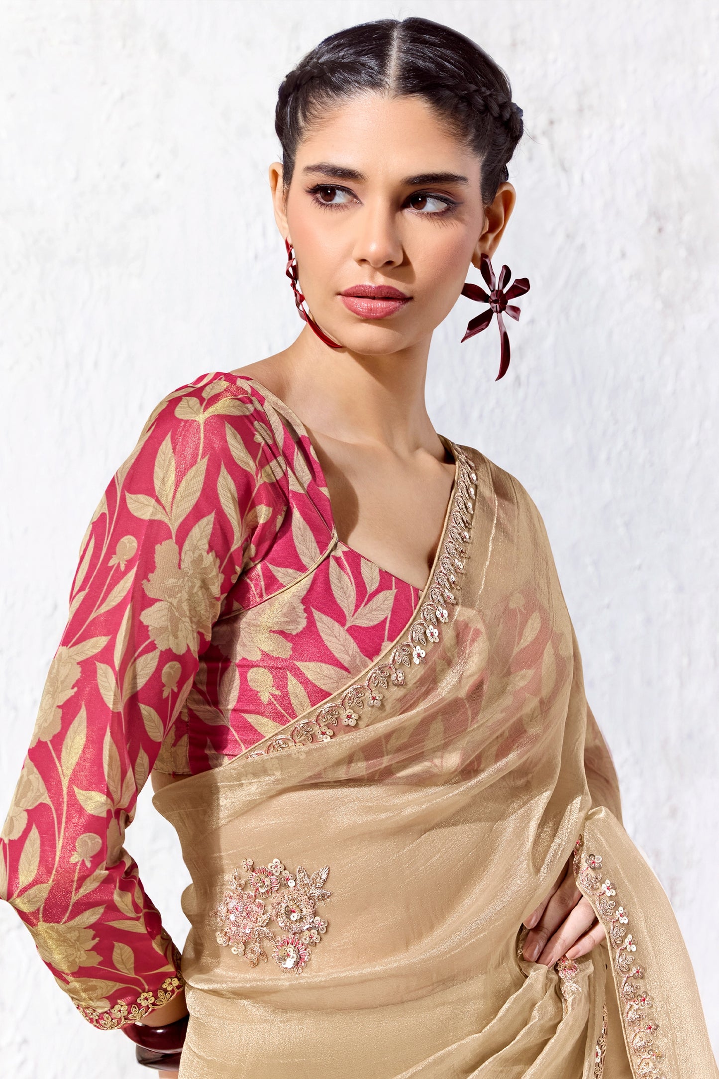 Beige Embroidered Tissue Silk Saree-SAR13146_2_SareeButa.com
