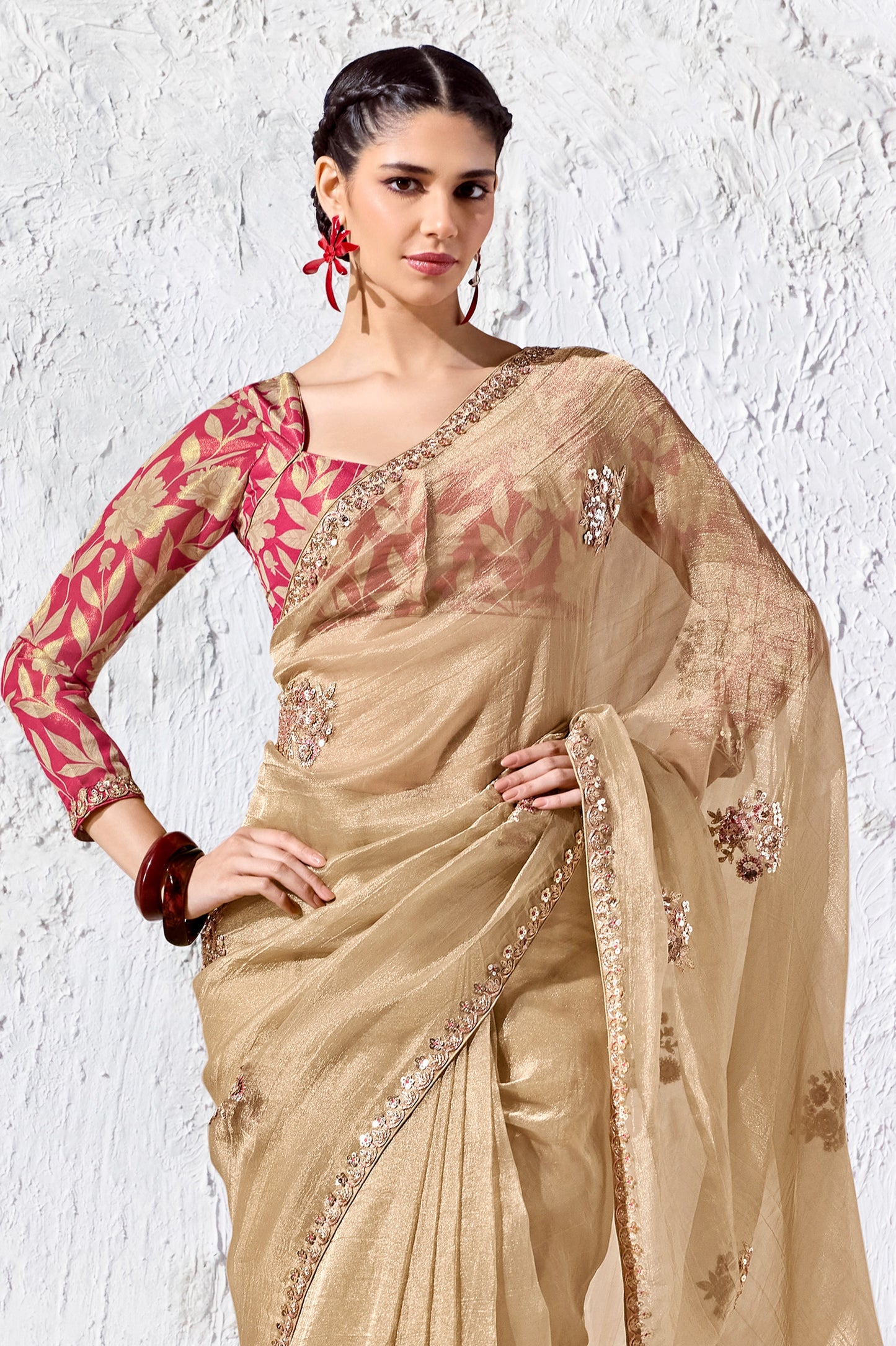 Beige Embroidered Tissue Silk Saree-SAR13146_3_SareeButa.com