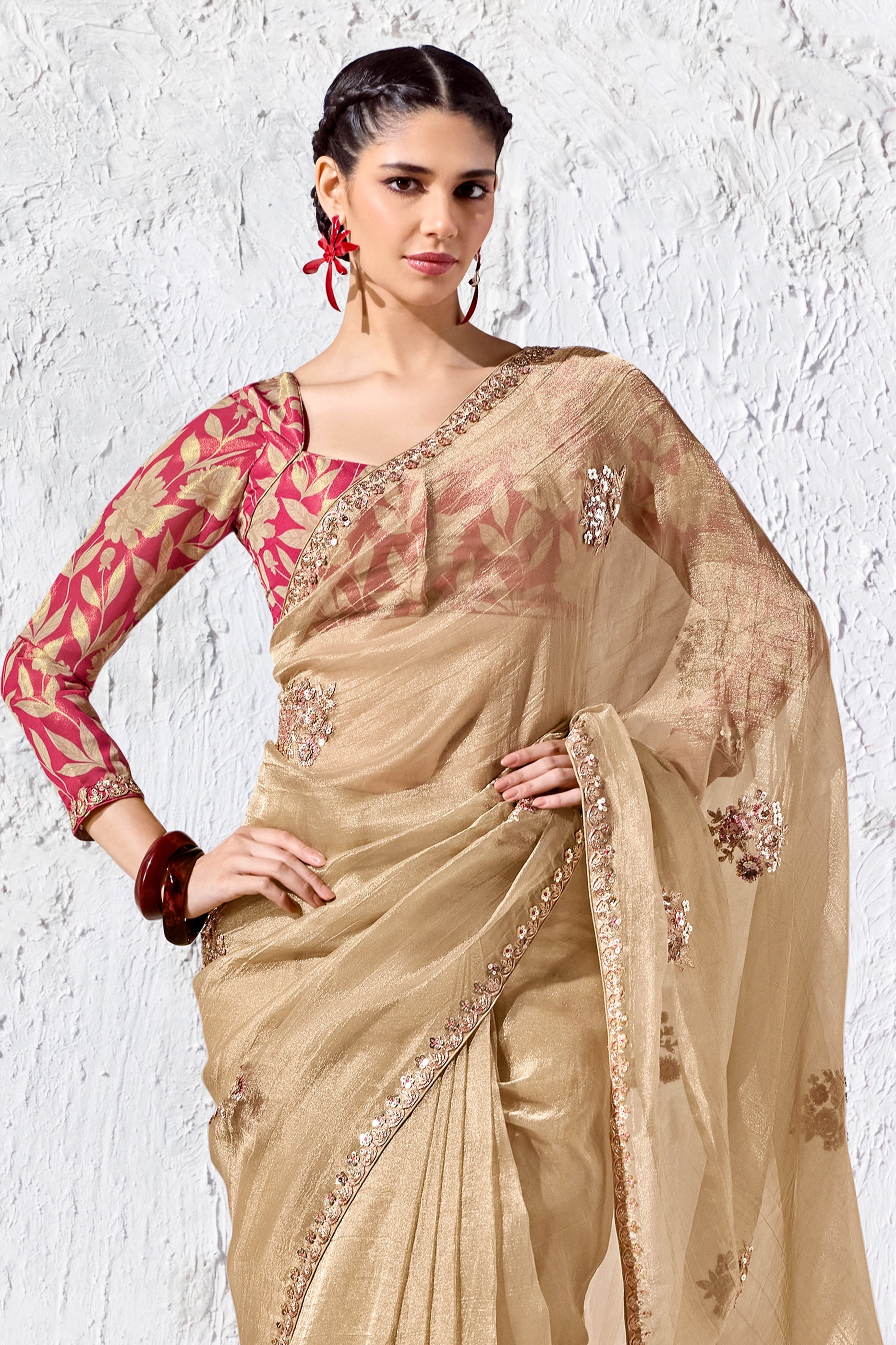 Beige Embroidered Tissue Silk Saree-SAR13146_3_SareeButa.com