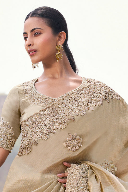 Beige Embroidered Woven Tissue Silk Saree-SAR11005_2_SareeButa.com