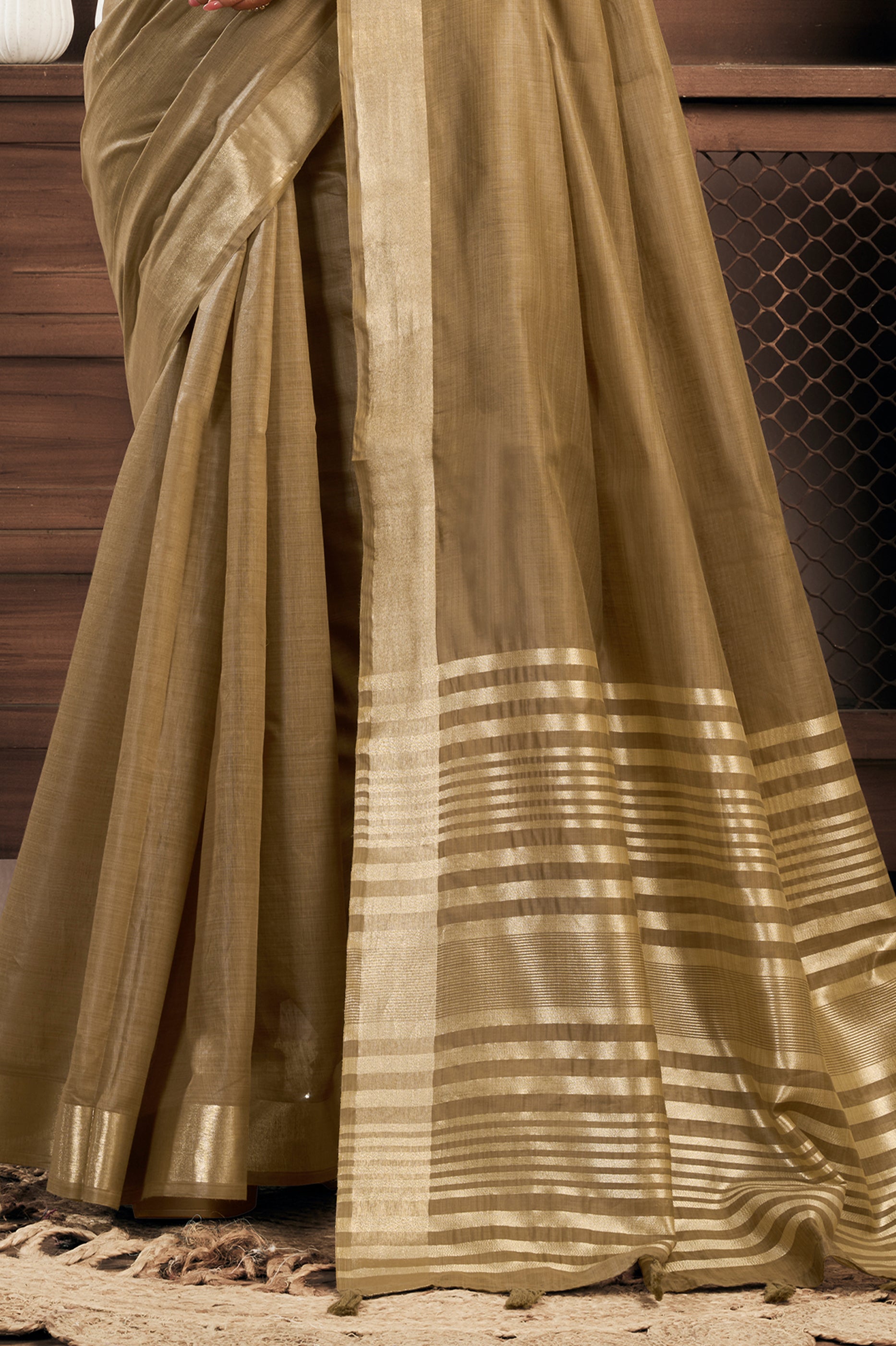 Beige Khadi Cotton Saree-SAR12655_5_SareeButa.com