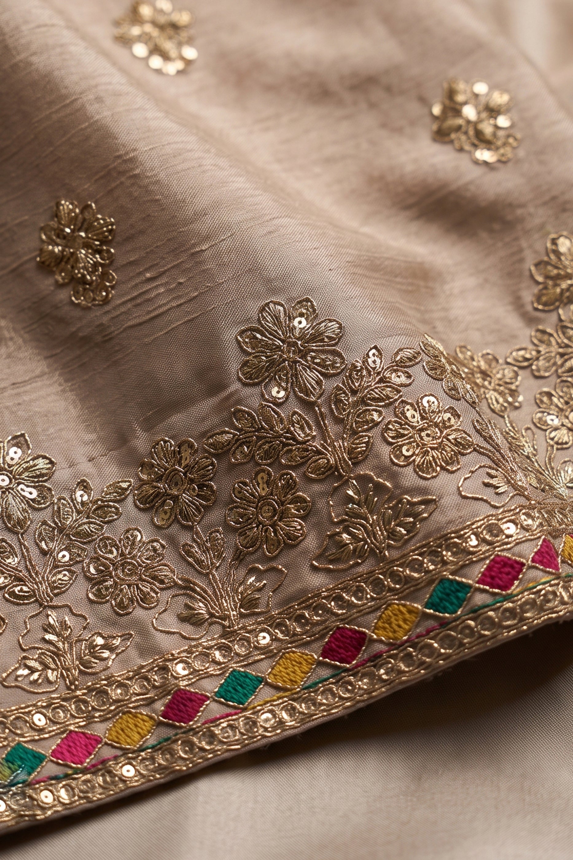 Beige Readymade Embroidered Chinon Suit-SAR12987_5_SareeButa.com