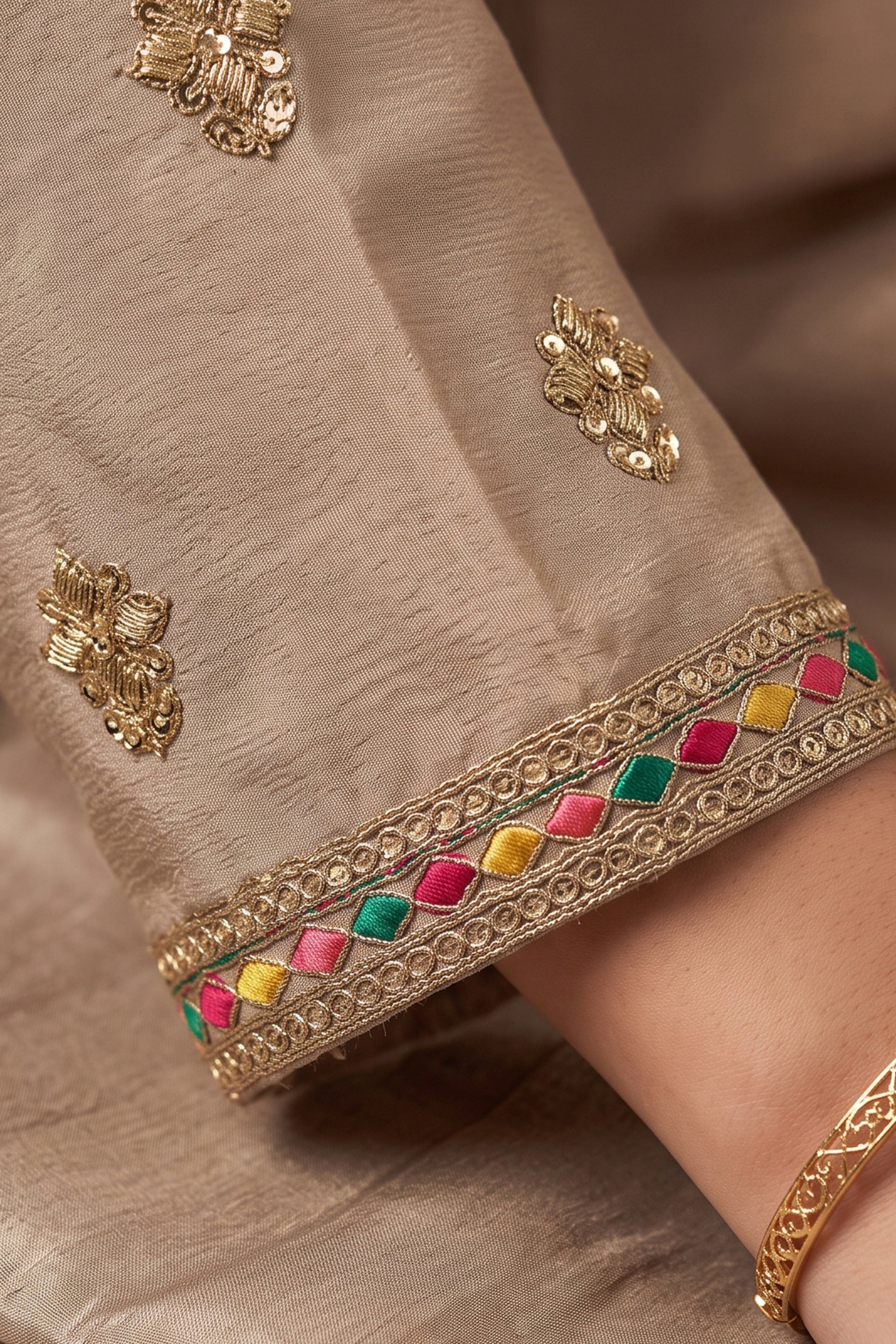 Beige Readymade Embroidered Chinon Suit-SAR12987_6_SareeButa.com