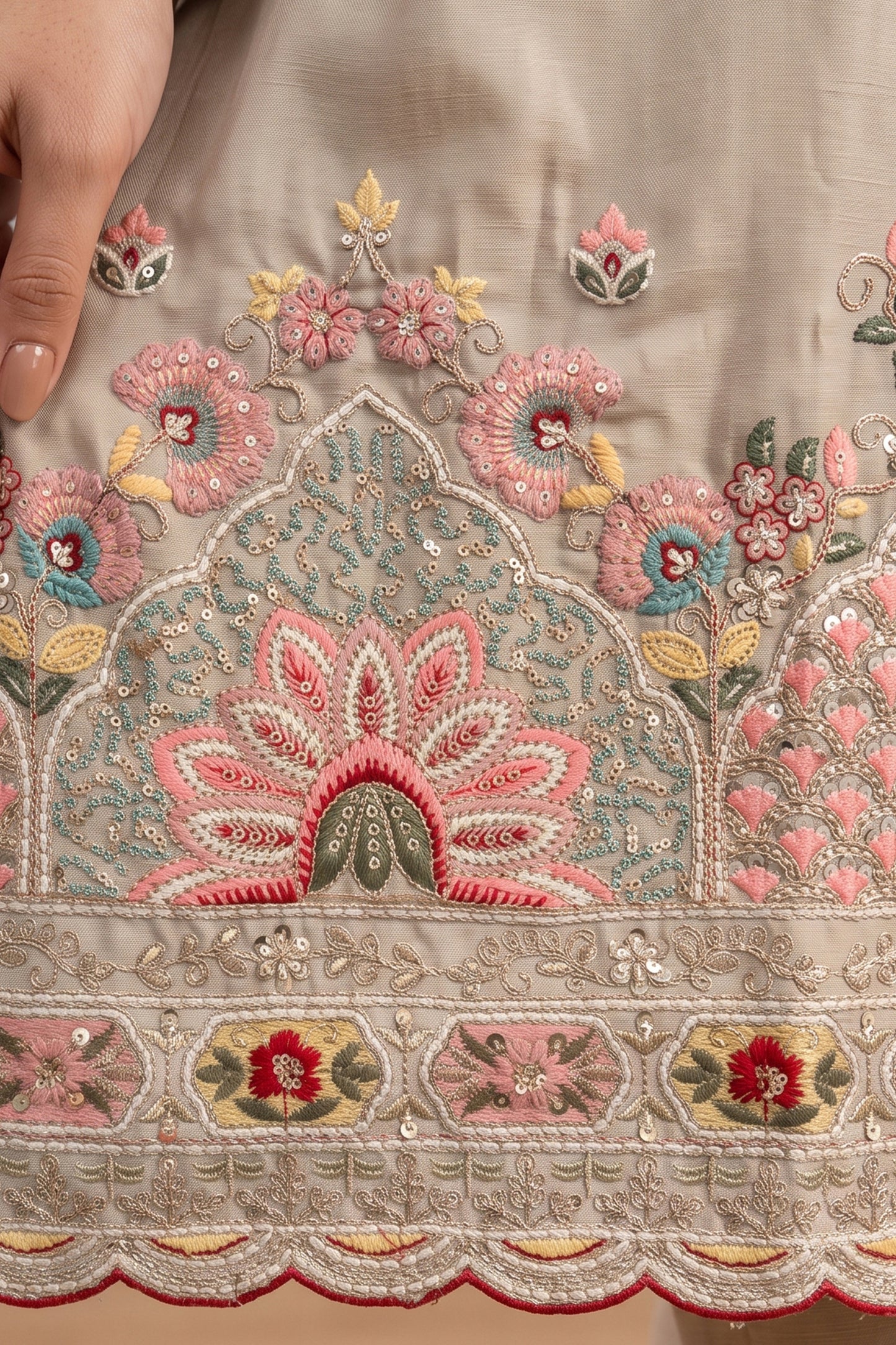 Beige Readymade Embroidered Palazzo Suit-SAR13138_4_SareeButa.com