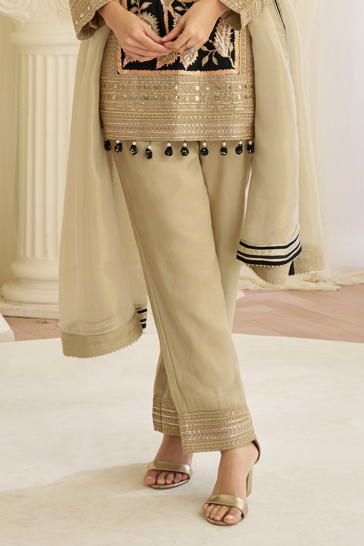 Beige Readymade Embroidered Simar Silk Suit-SAR11624_5_SareeButa.com