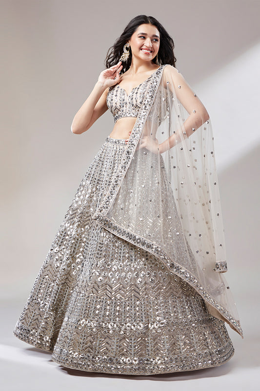 Beige Semi-Stitched Embroidered Net Lehenga-SAR12830_1_SareeButa.com