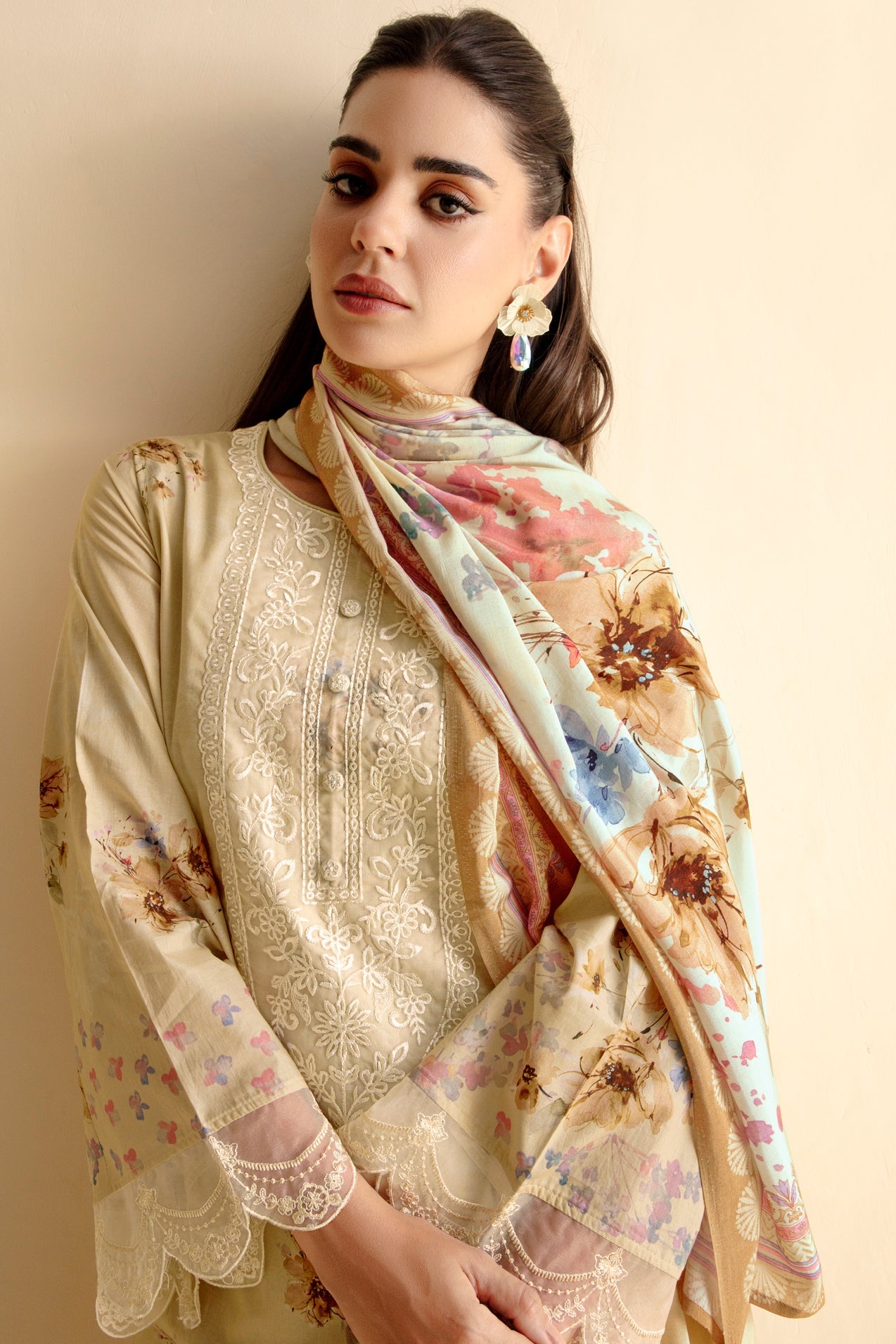 Beige Unstitched Cotton Suit-SS402_2_SareeButa.com