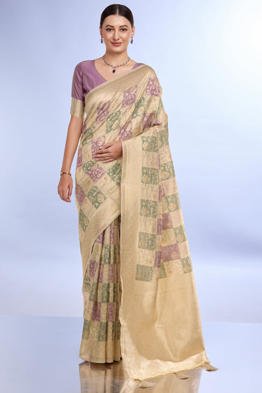 Beige Woven Cotton Saree-ZB132197_1