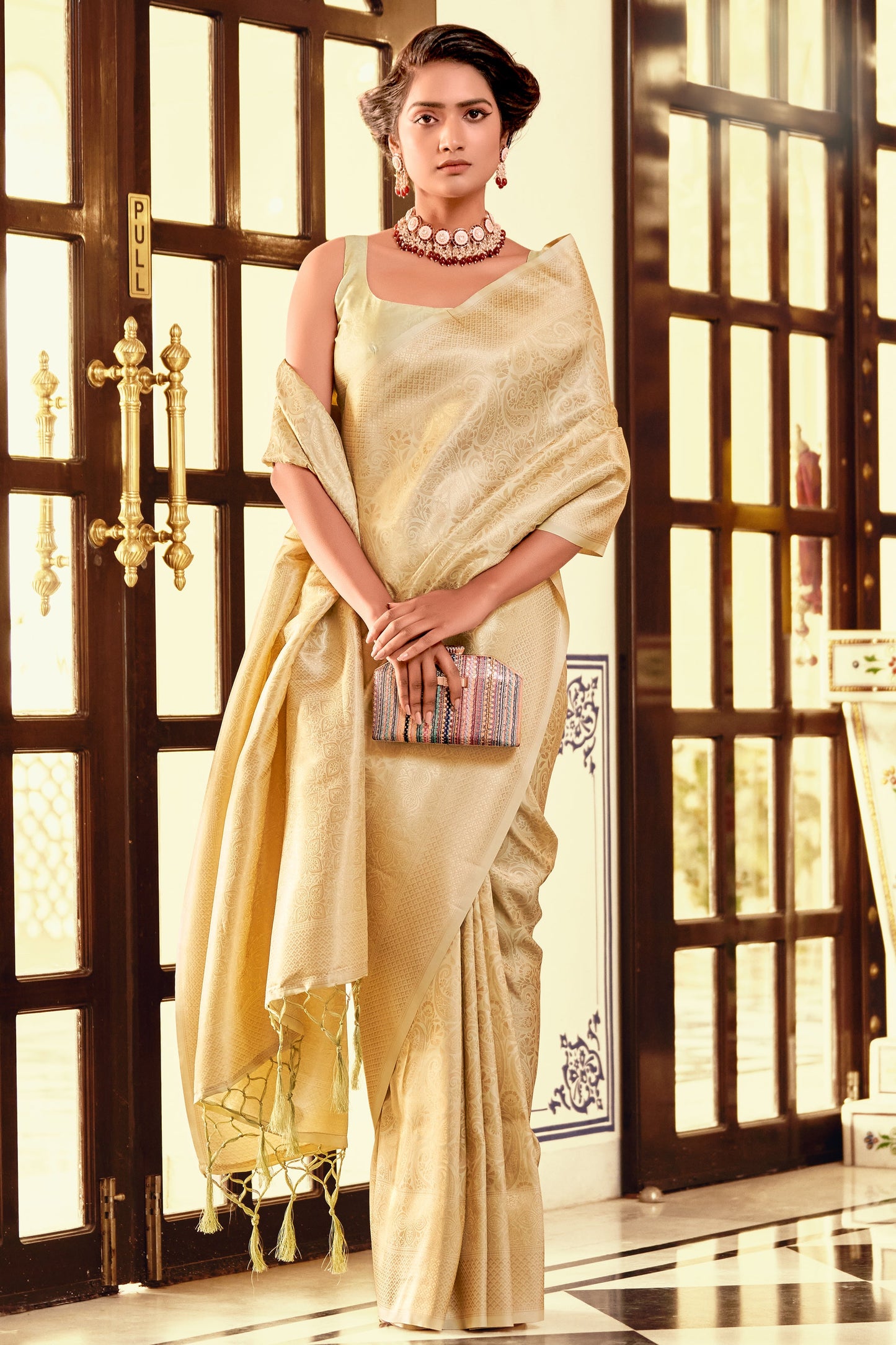 Beige Woven Silk Saree-ZB134148_1_SareeButa.com