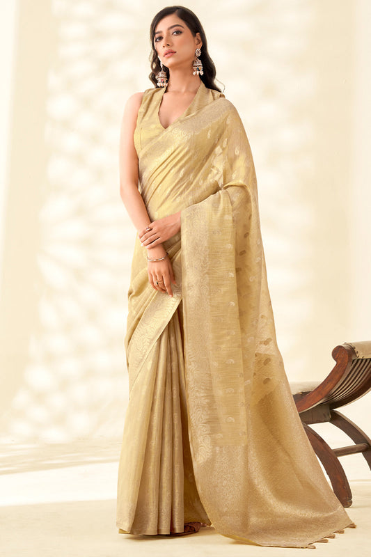 Beige Woven Tissue Silk Saree-SAR10002_1_SareeButa.com