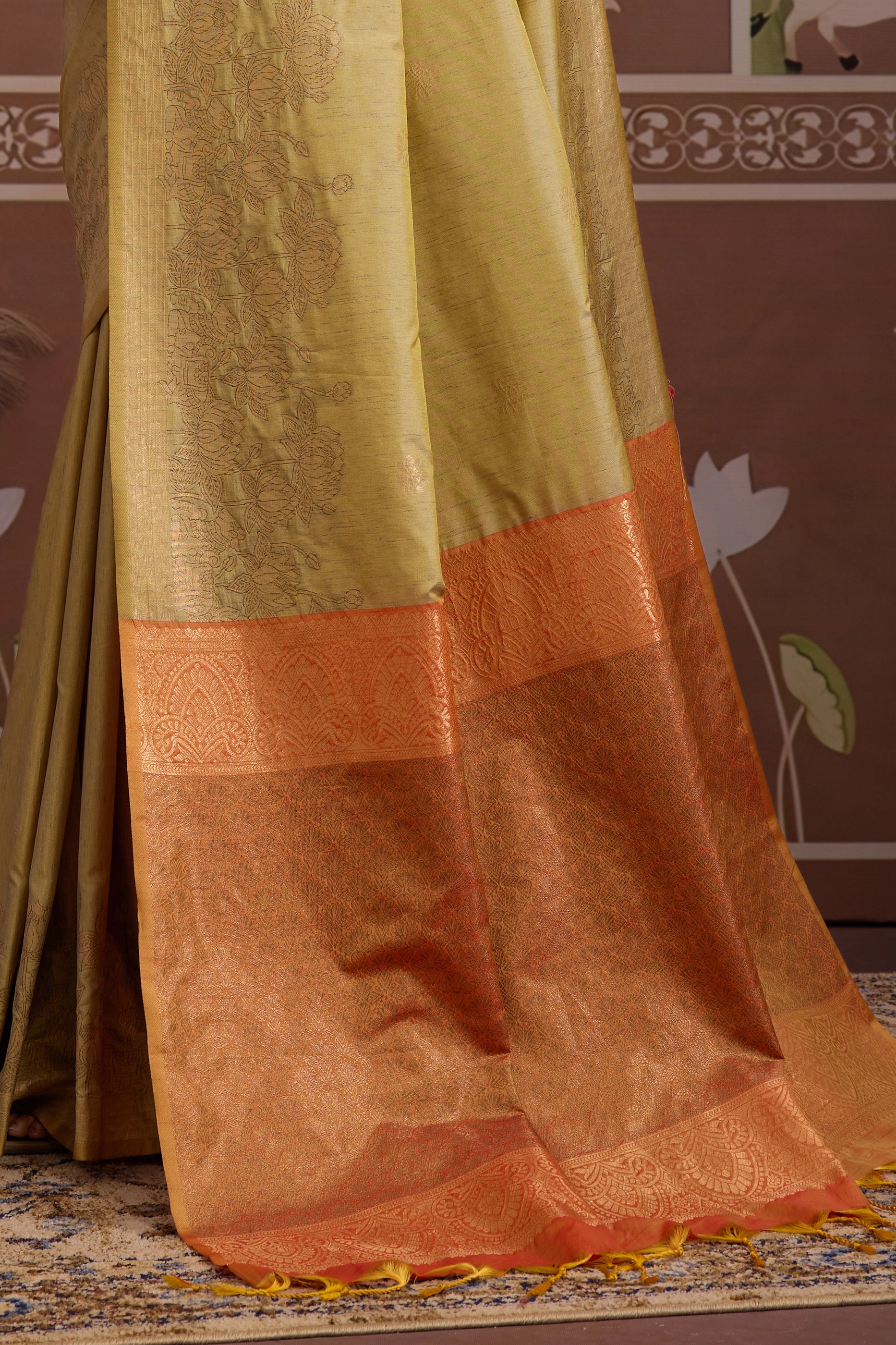 Beige Woven Tussar Silk Saree-SAR12310_5_SareeButa.com
