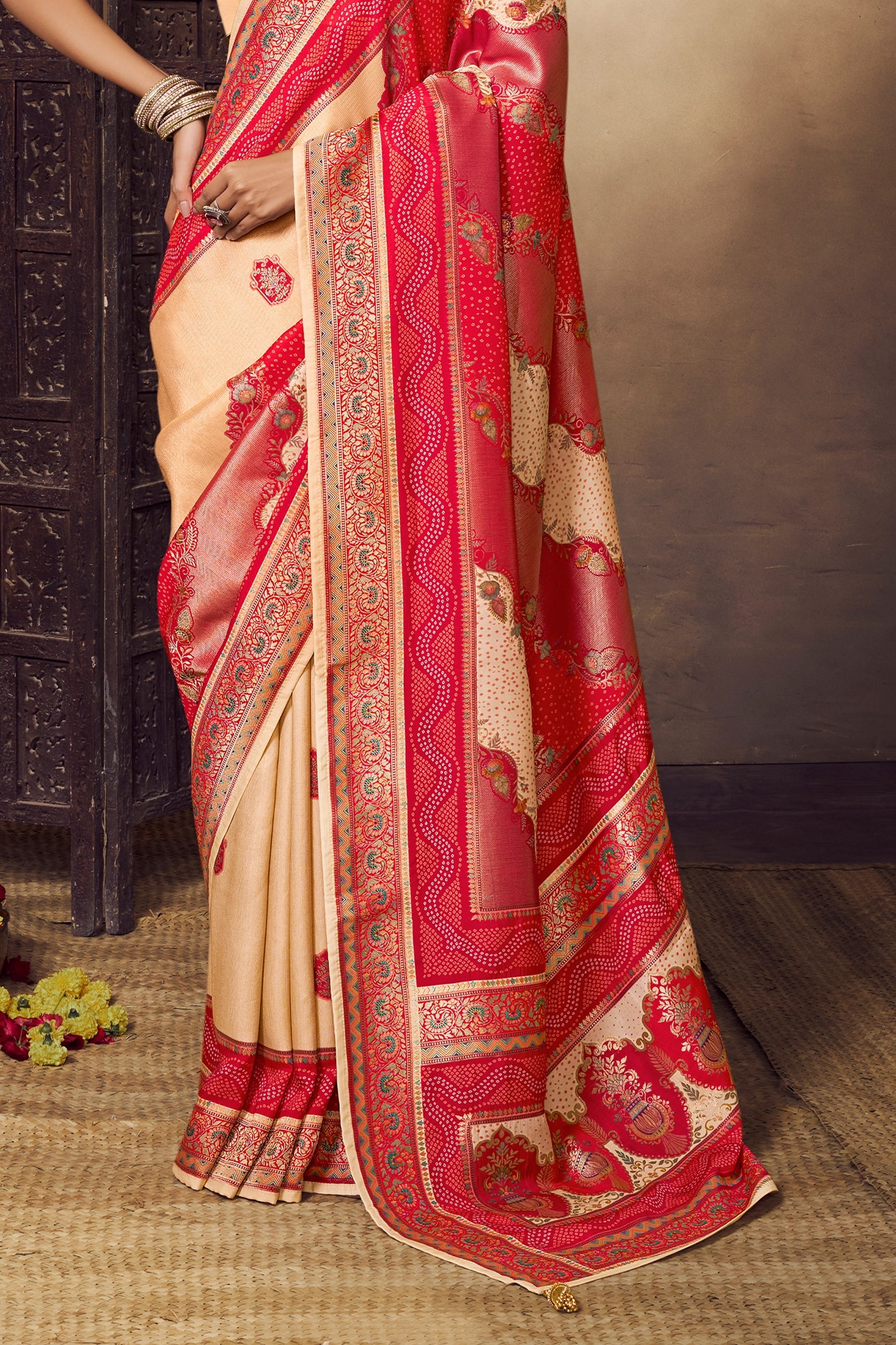 Beige Woven Viscose Silk Saree-SAR11019_4_SareeButa.com