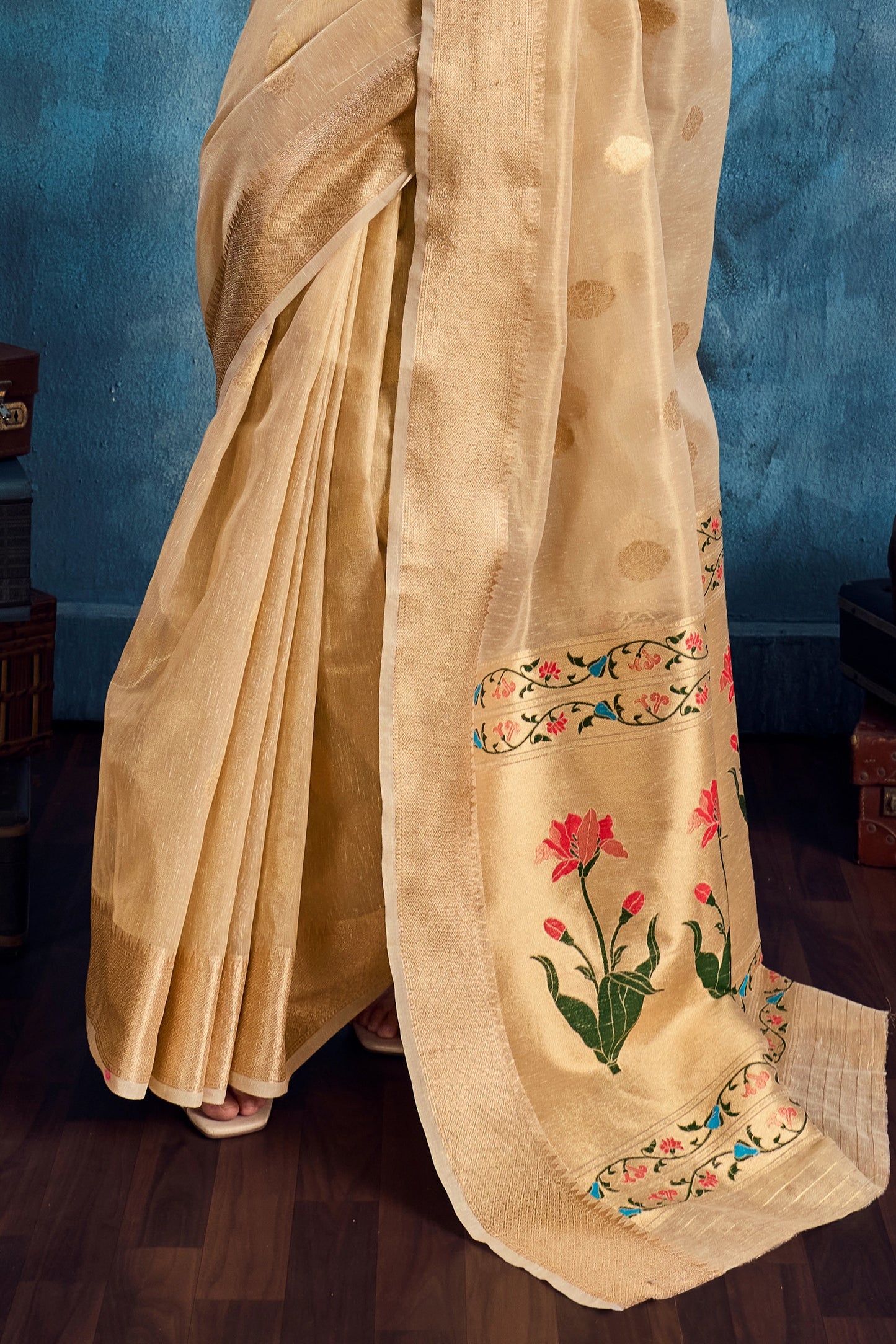 Beige Woven Zari Tissue Saree-SAR12356_5_SareeButa.com