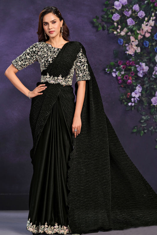 black-crepe-satin-readymade-saree-zb131308_1_SareeButa.com