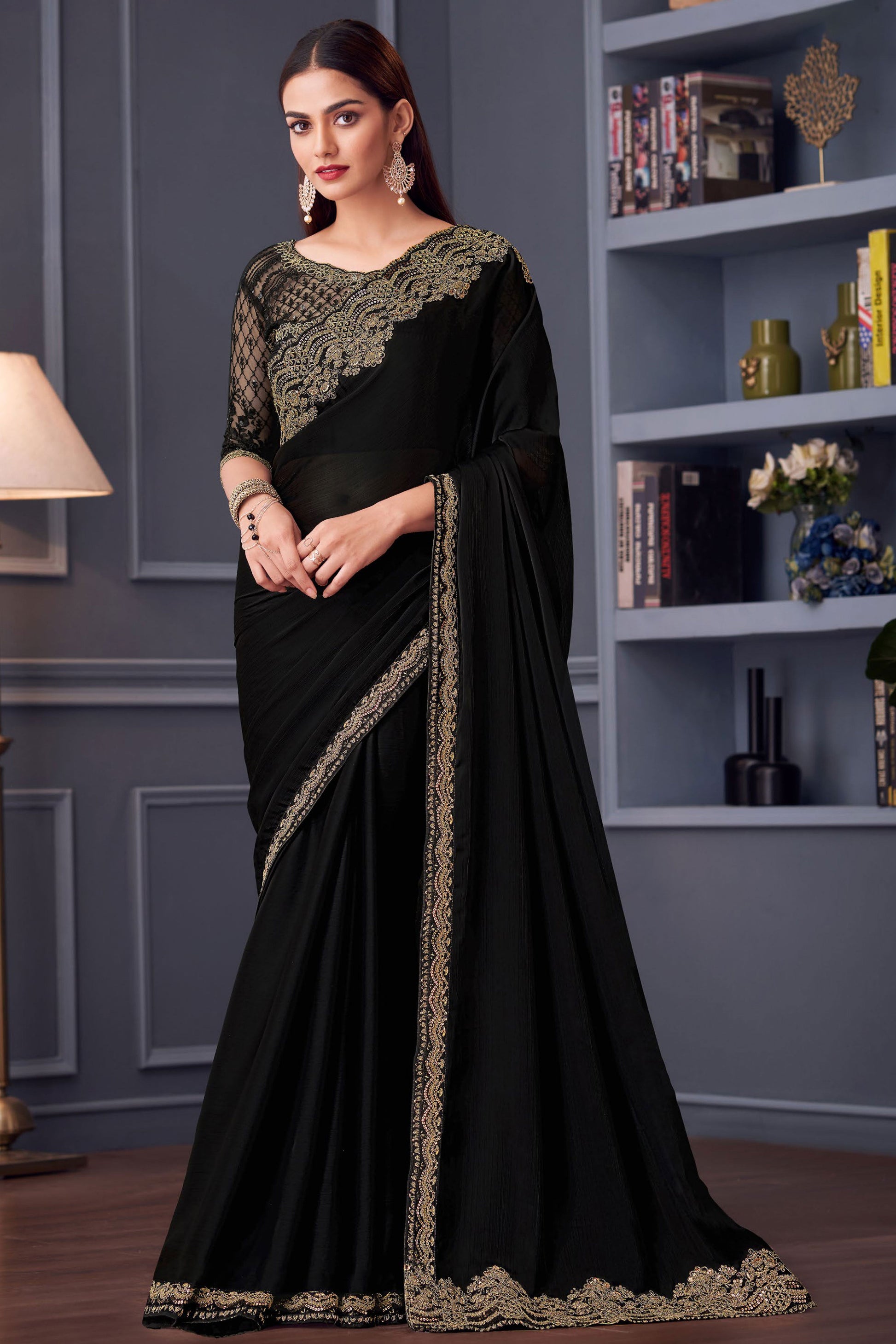 black-embroidered-chiffon-saree-zb132835_1_SareeButa.com