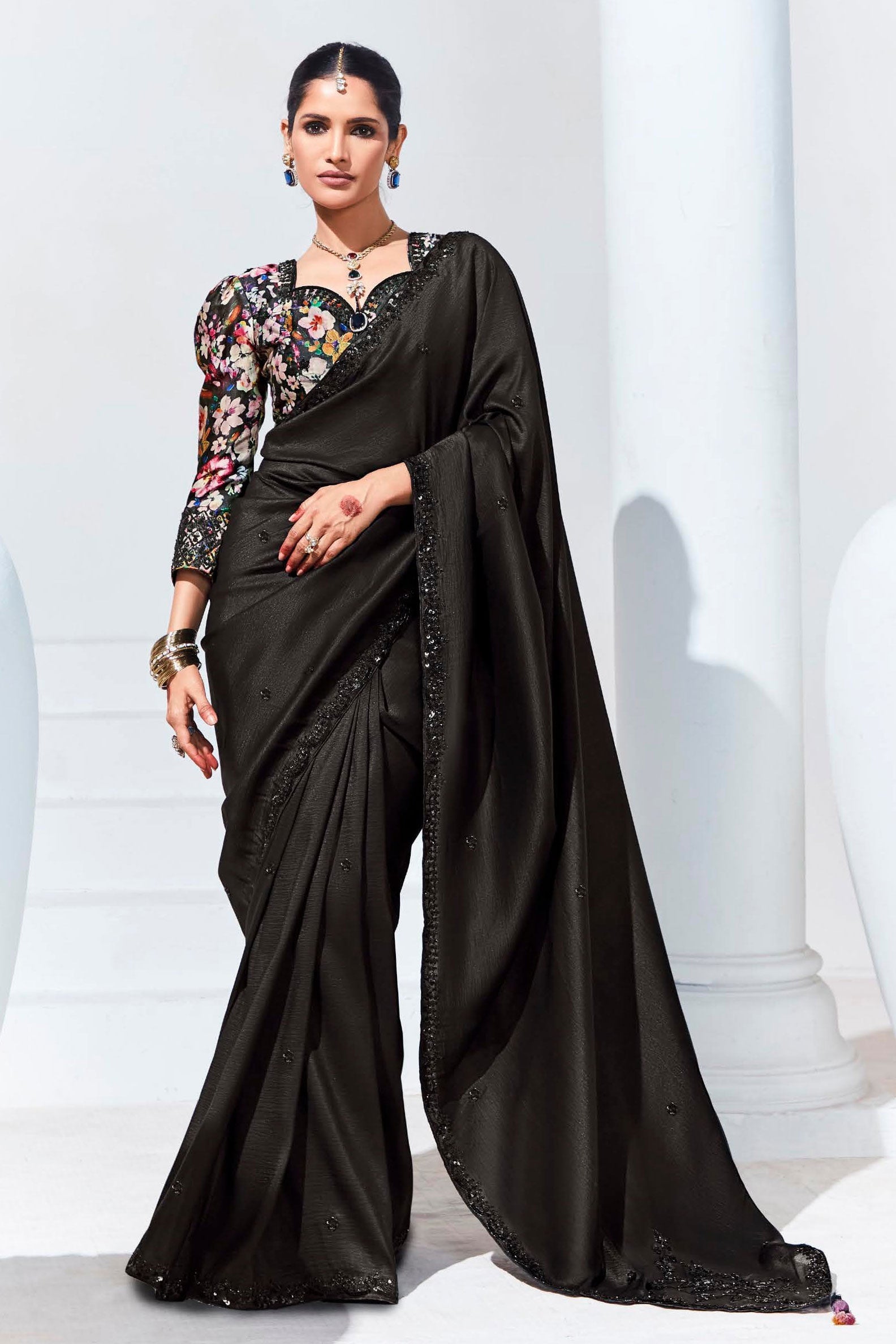 black-embroidered-organza-saree-zb132109_1_SareeButa.com