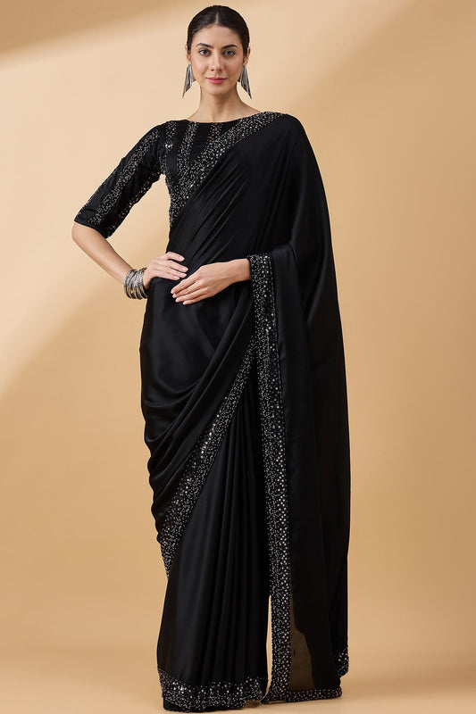 black-embroidered-satin-saree-zb131785_1_SareeButa.com